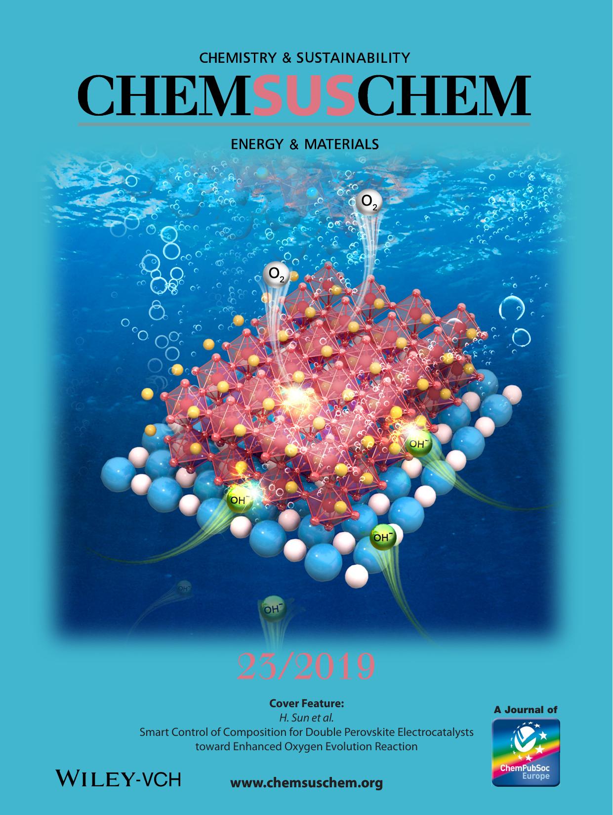 Cover Feature: Smart Control of Composition for Double Perovskite Electrocatalysts toward Enhanced Oxygen Evolution Reaction (ChemSusChem 232019) by Unknown