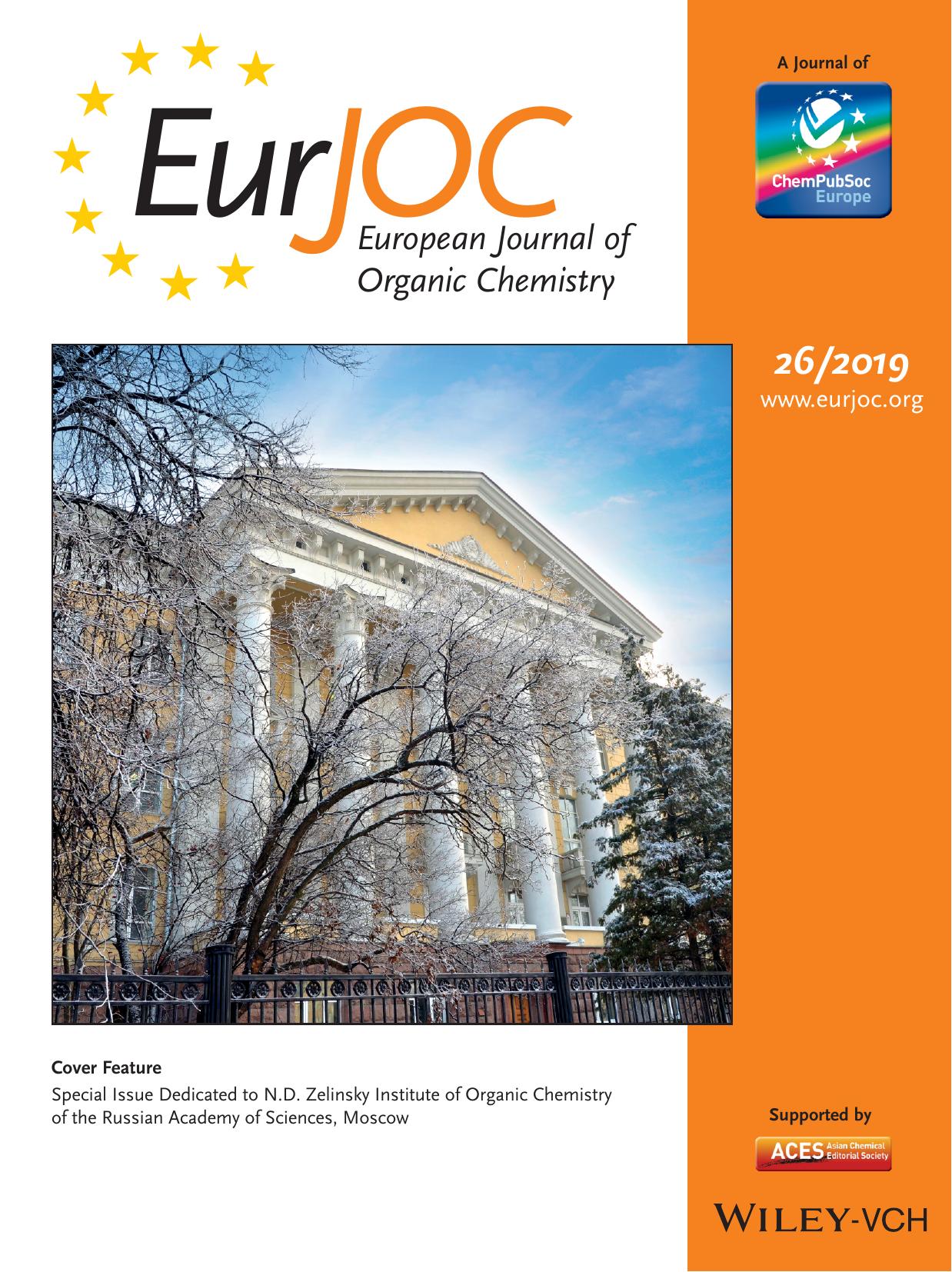 Cover Feature: Special Issue Dedicated to N.D. Zelinsky Institute of Organic Chemistry of the Russian Academy of Sciences, Moscow (Eur. J. Org. Chem. 262019) by Unknown