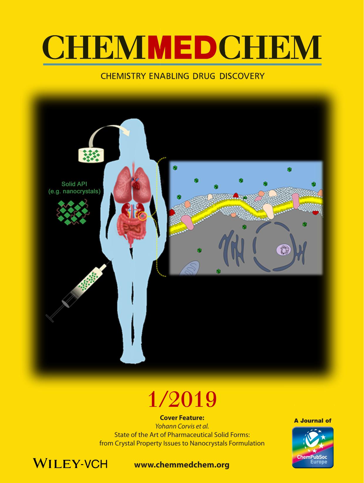 Cover Feature: State of the Art of Pharmaceutical Solid Forms: from Crystal Property Issues to Nanocrystals Formulation (ChemMedChem 12019) by Unknown