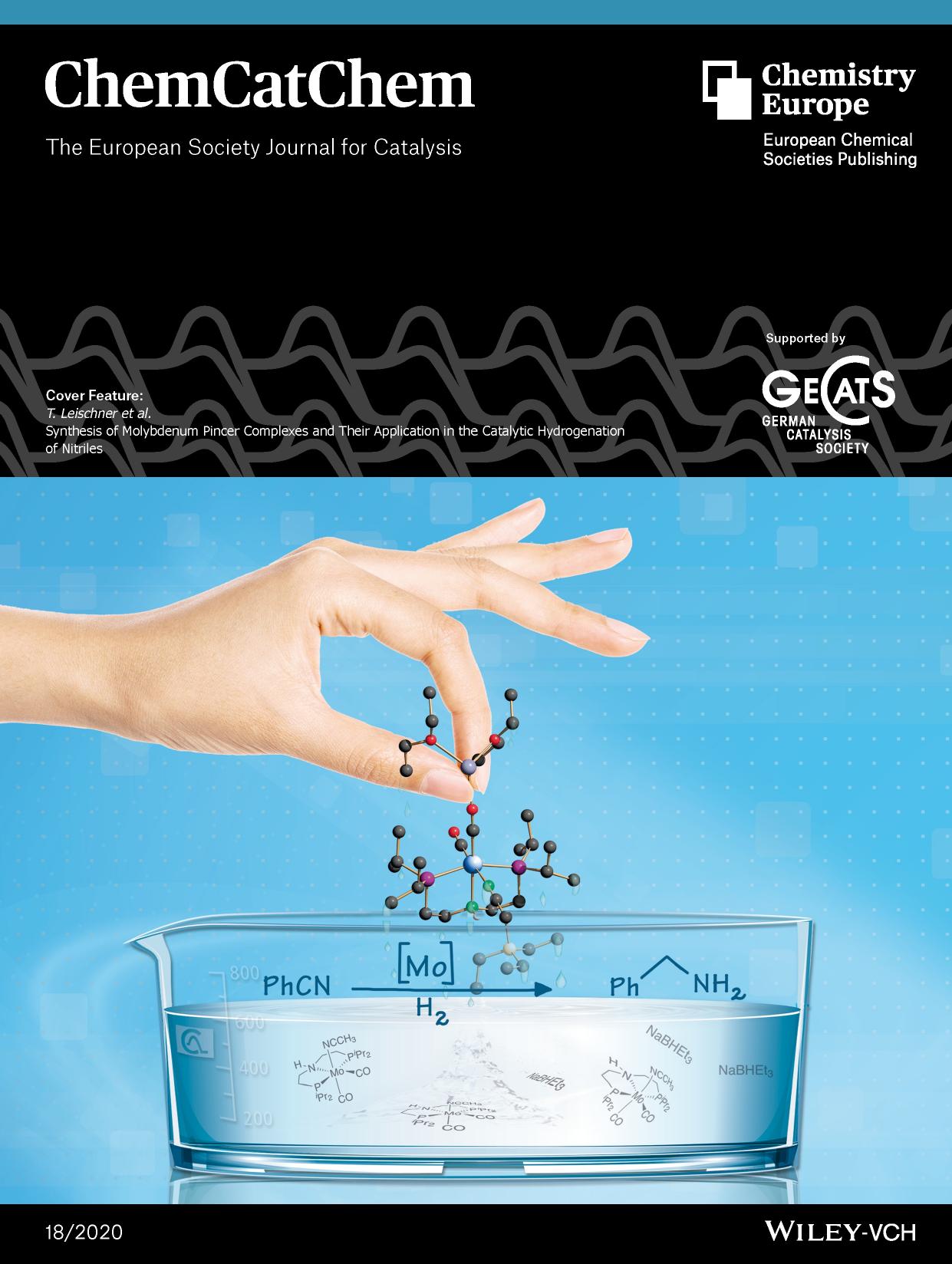 Cover Feature: Synthesis of Molybdenum Pincer Complexes and Their Application in the Catalytic Hydrogenation of Nitriles (ChemCatChem 182020) by Unknown