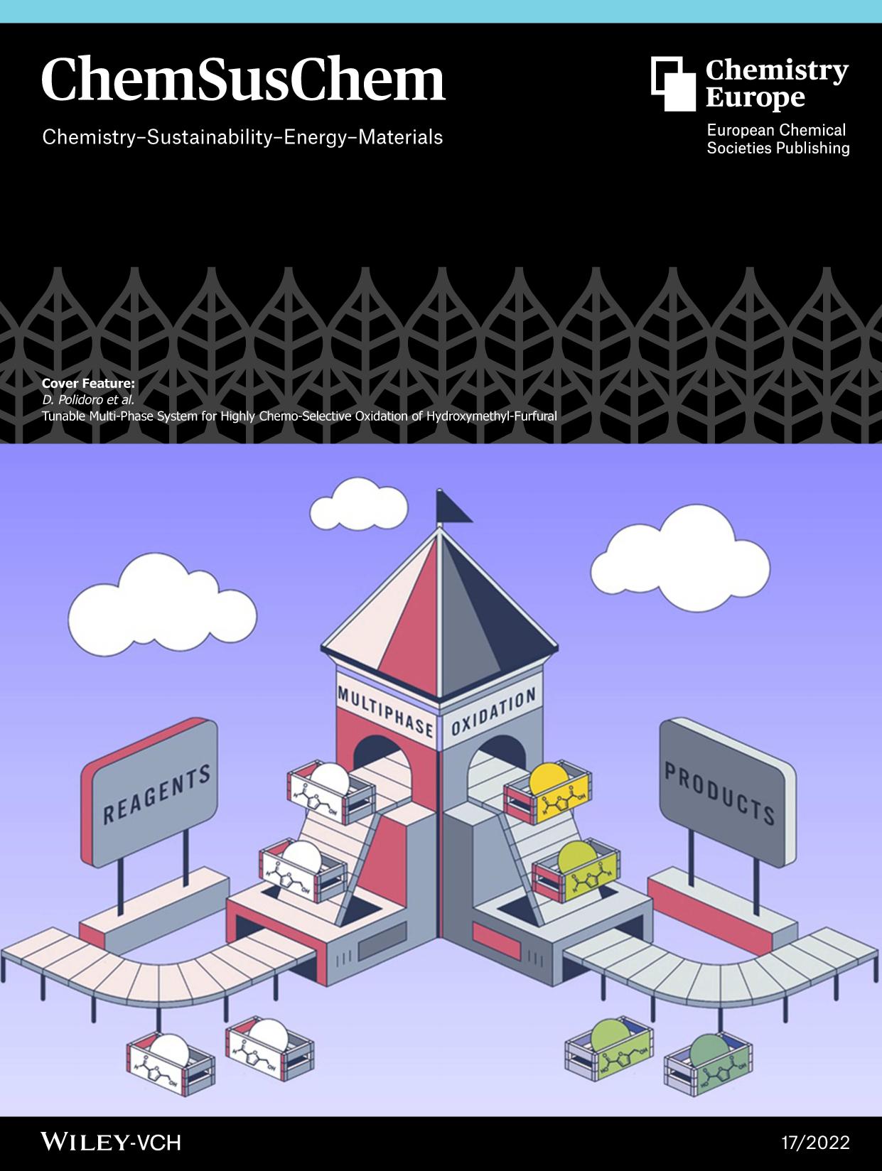 Cover Feature: Tunable MultiâPhase System for Highly ChemoâSelective Oxidation of HydroxymethylâFurfural (ChemSusChem 172022) by Unknown
