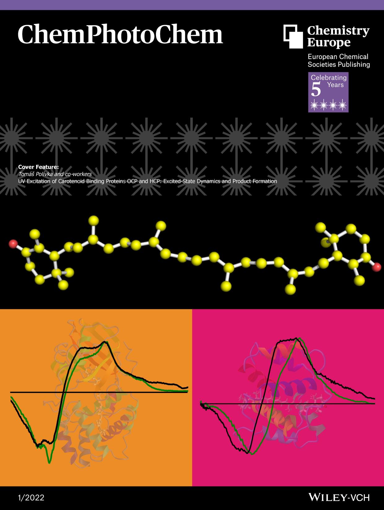 Cover Feature: UV Excitation of Carotenoid Binding Proteins OCP and HCP: ExcitedâState Dynamics and Product Formation (ChemPhotoChem 12022) by Unknown