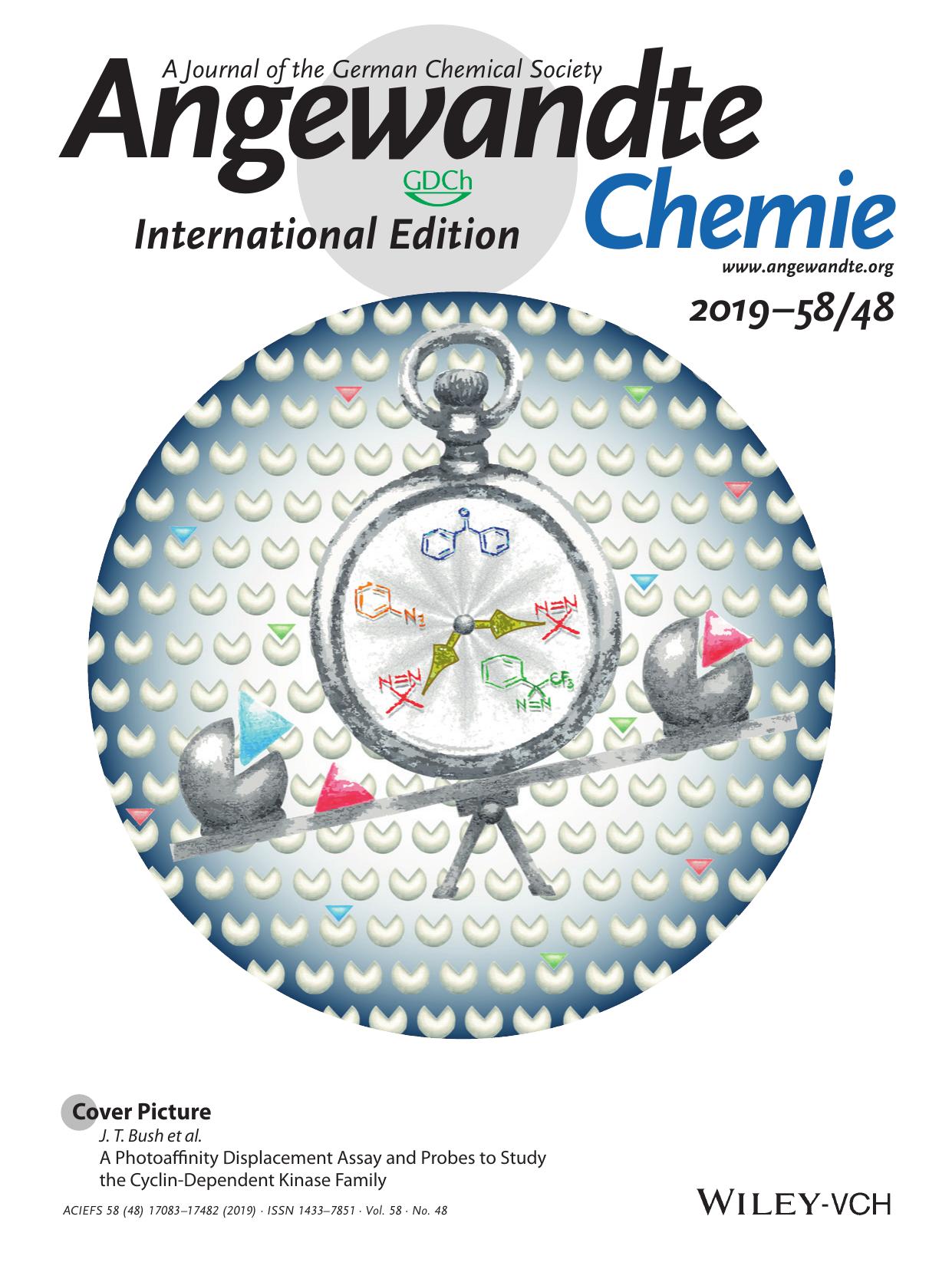 Cover Picture: A Photoaffinity Displacement Assay and Probes to Study the CyclinâDependent Kinase Family (Angew. Chem. Int. Ed. 482019) by Unknown