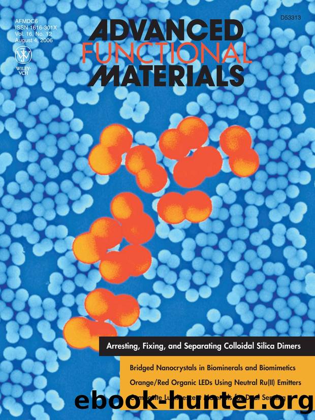 Cover Picture: Arresting, Fixing, and Separating Dimers Composed of Uniform Silica Colloidal Spheres (Adv. Funct. Mater. 122006) by Unknown