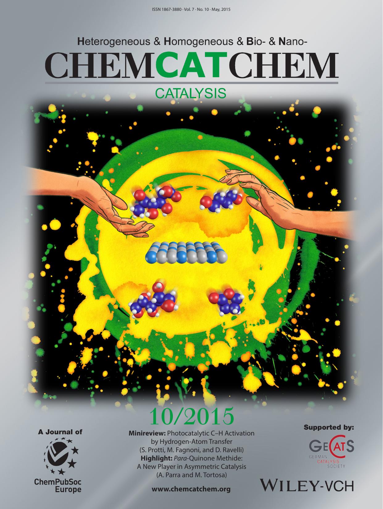 Cover Picture: Continuous Transfer Hydrogenation of Sugars to Alditols with Bioderived Donors over CuNiAl Catalysts (ChemCatChem 102015) by Unknown