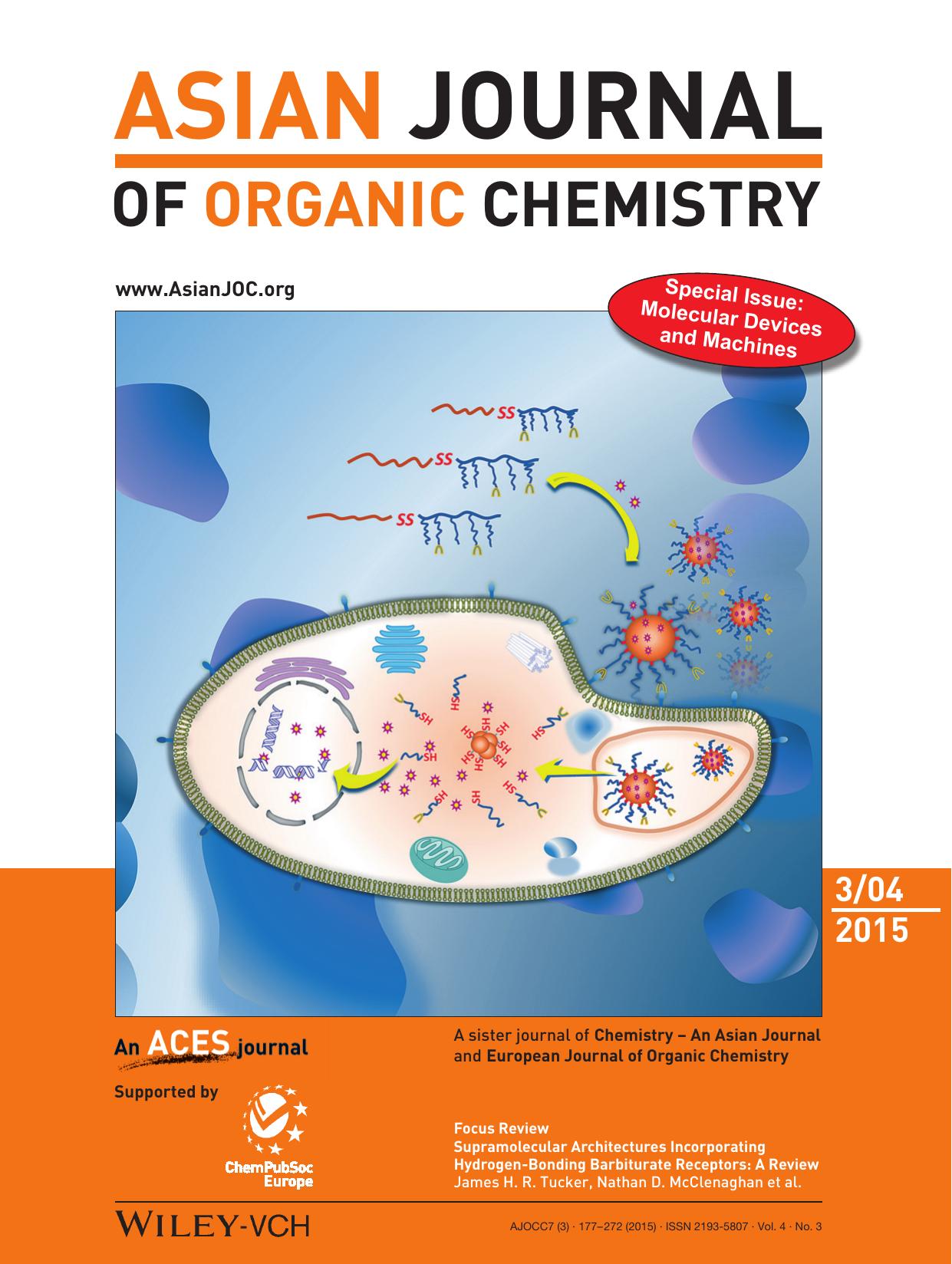 Cover Picture: Intracellular ReductionResponsive Sheddable Copolymer Micelles for Targeted Anticancer Drug Delivery (Asian J. Org. Chem. 32015) by Unknown