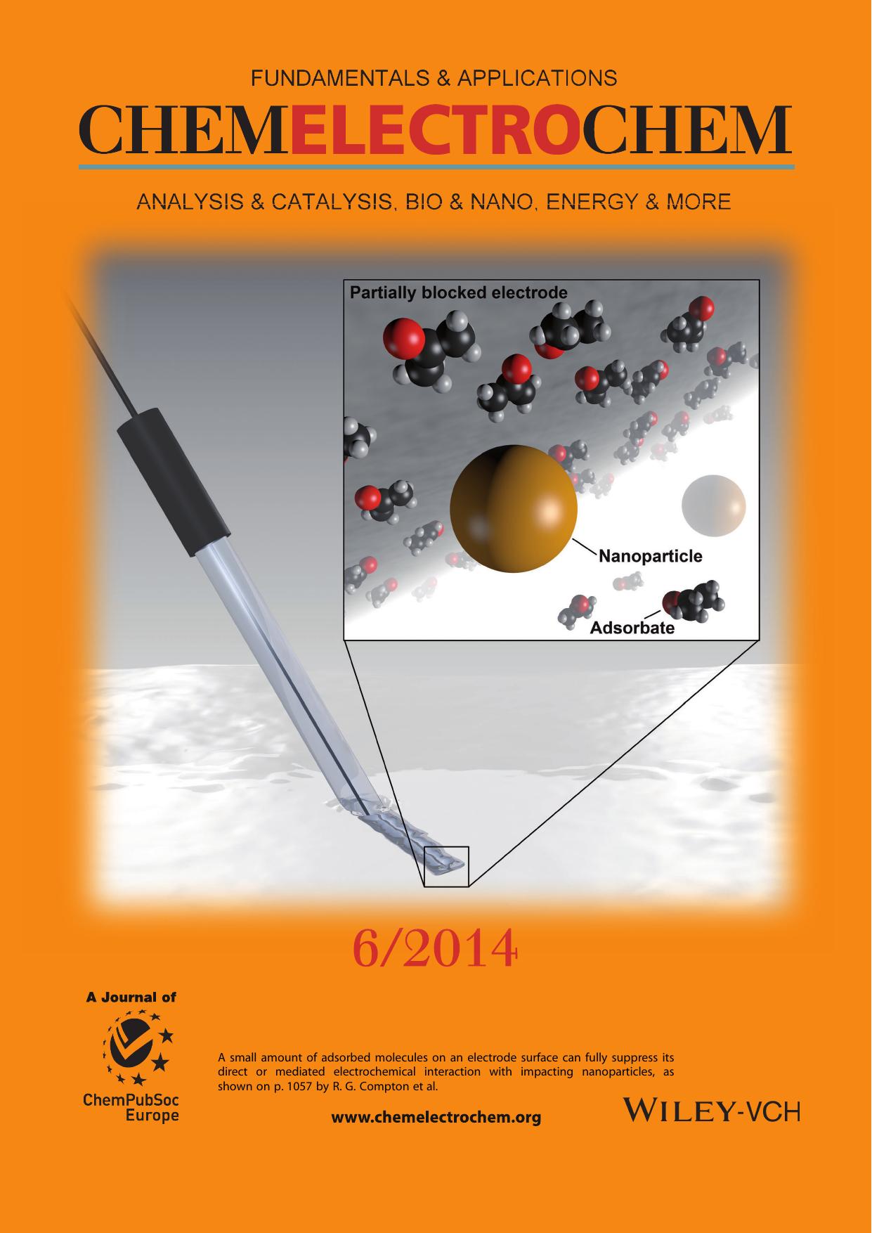 Cover Picture: NanoparticleImpact Experiments are Highly Sensitive to the Presence of Adsorbed Species on Electrode Surfaces (ChemElectroChem 62014 by Unknown