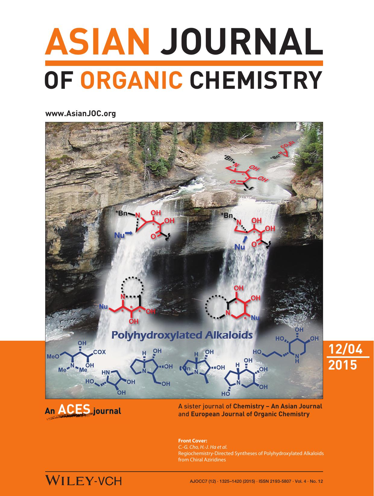 Cover Picture: Regiochemistry&#x02010;Directed Syntheses of Polyhydroxylated Alkaloids from Chiral Aziridines (Asian J. Org. Chem. 122015) by Unknown