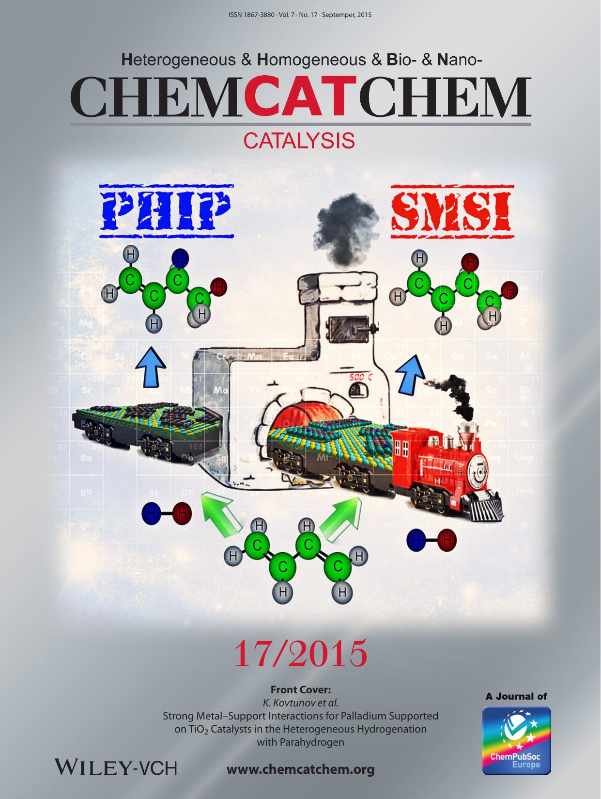 Cover Picture: Strong MetalSupport Interactions for Palladium Supported on TiO2 Catalysts in the Heterogeneous Hydrogenation with Parahydrogen (ChemCatChem 172015) by Unknown