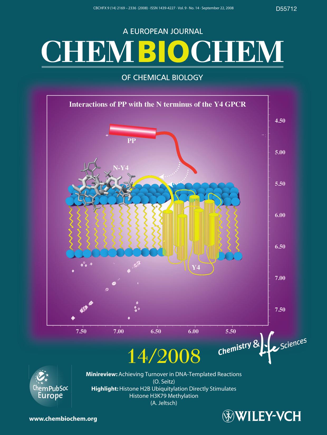 Cover Picture: Studies of the Structure of the N-Terminal Domain from the Y4 Receptor-a G Protein-Coupled Receptor-and its Interaction with Hormones from the NPY Family (ChemBioChem 142008) by Unknown