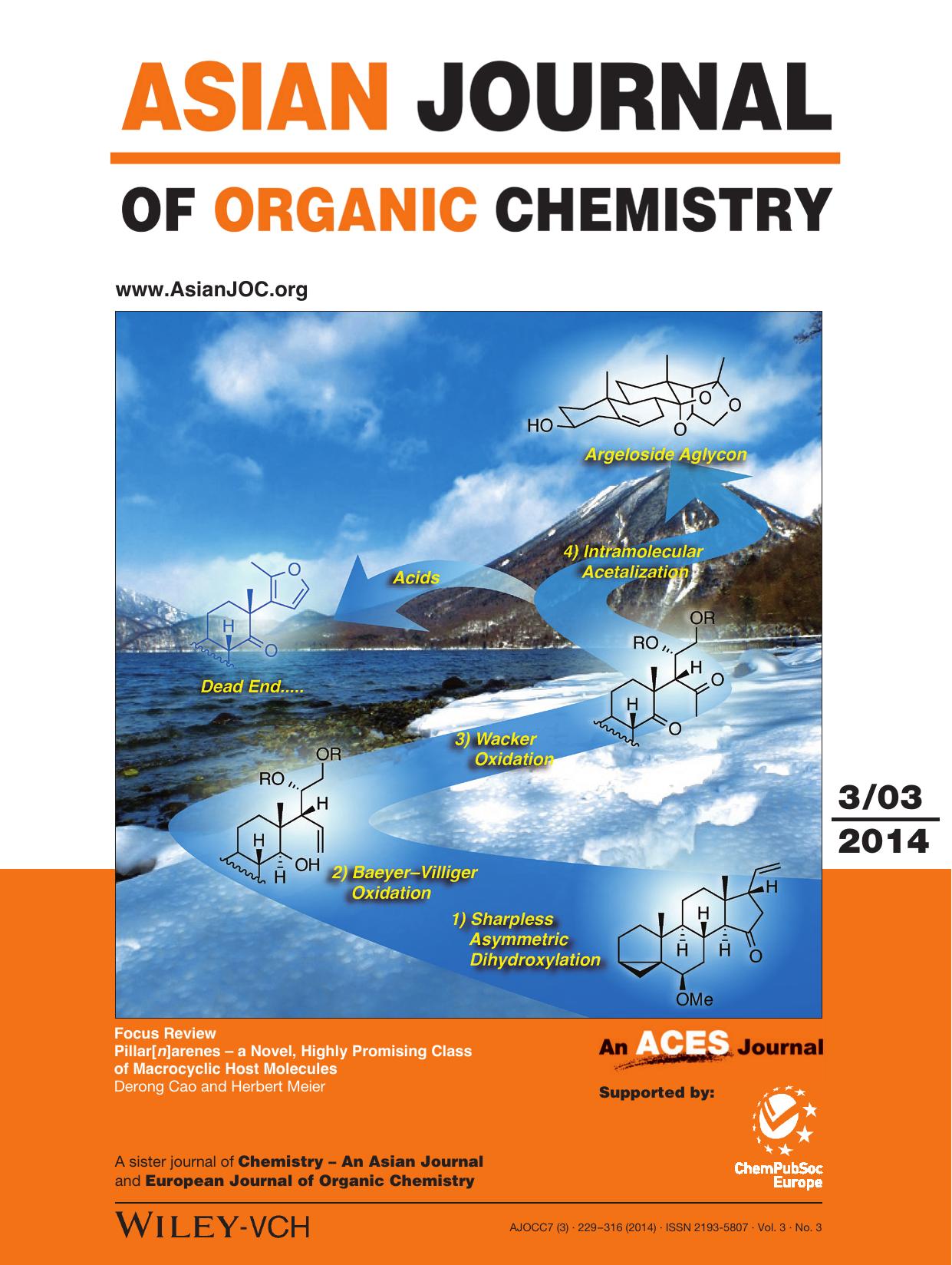 Cover Picture: Synthesis of the Aglycone of the Argelosides: Antiproliferative 14,15secoPregnane Glycosides (Asian J. Org. Chem. 32014) by Unknown