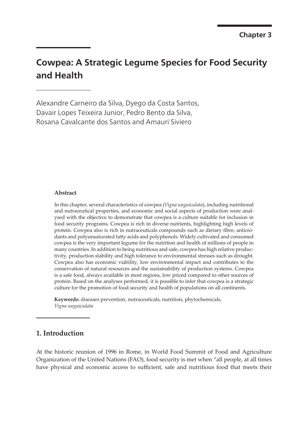 Cowpea: A Strategic Legume Species for Food Security and Health by unknow