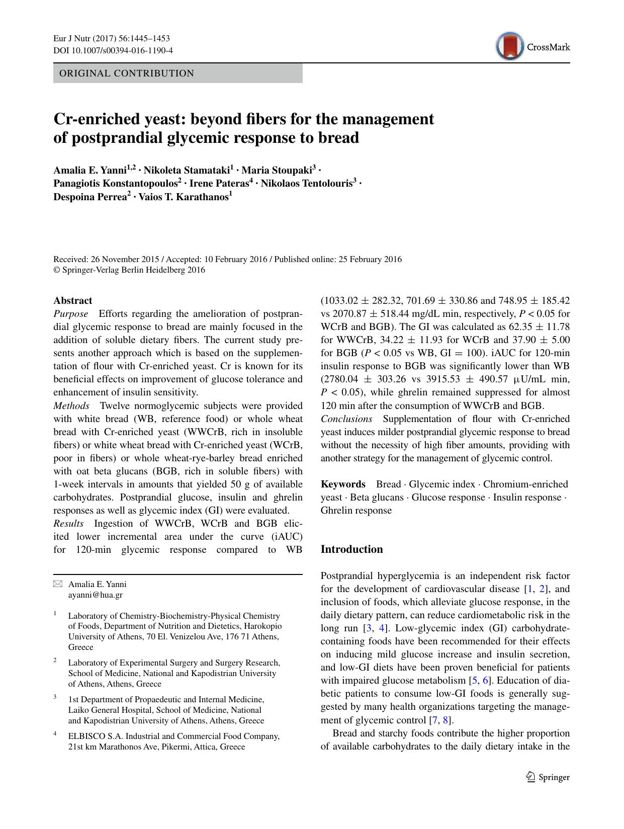 Cr-enriched yeast: beyond fibers for the management of postprandial glycemic response to bread by unknow