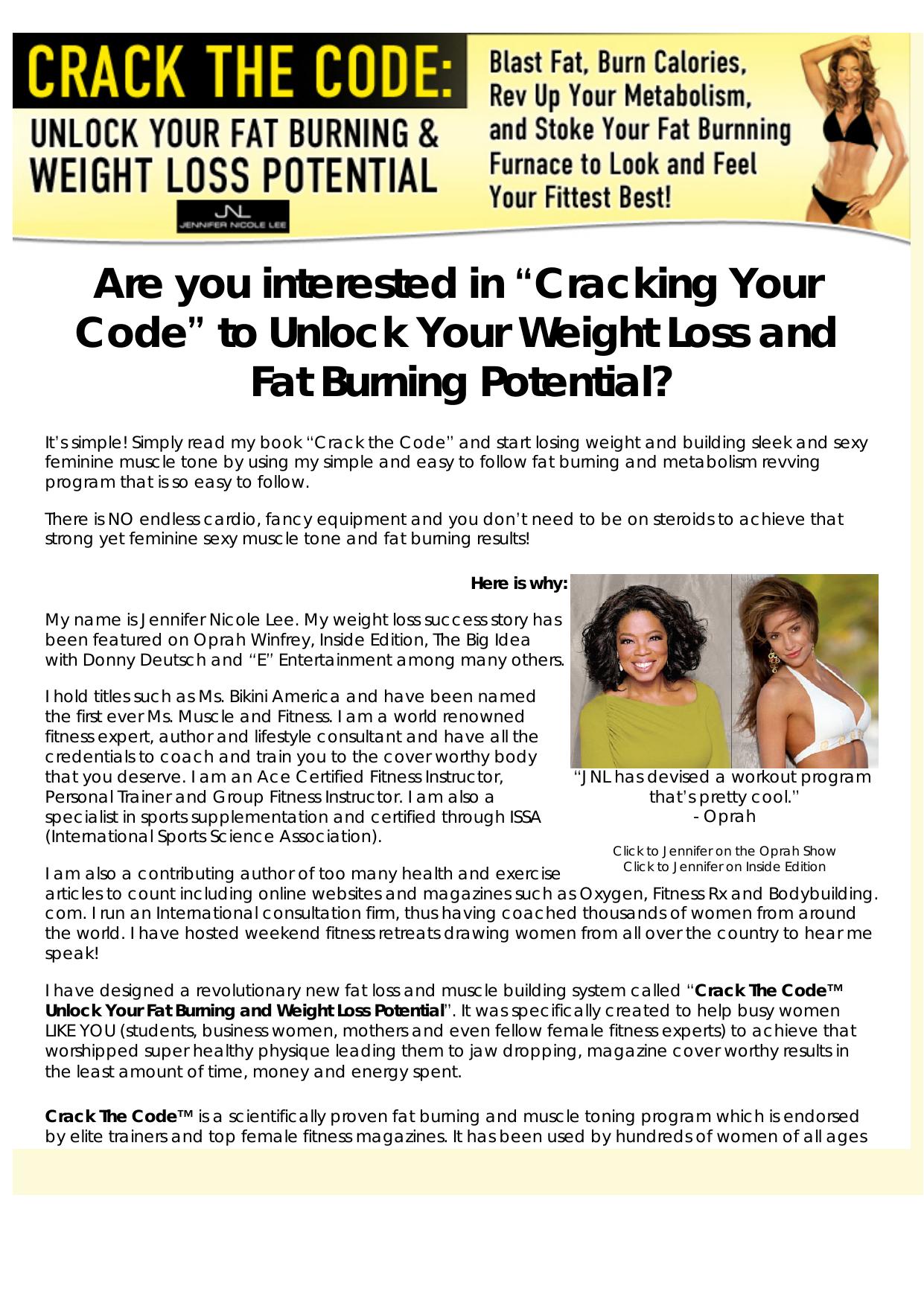 Crack The Code- Unlock Your Fat Burning And Weight Loss Potential. by Best of Kuszter's Collection
