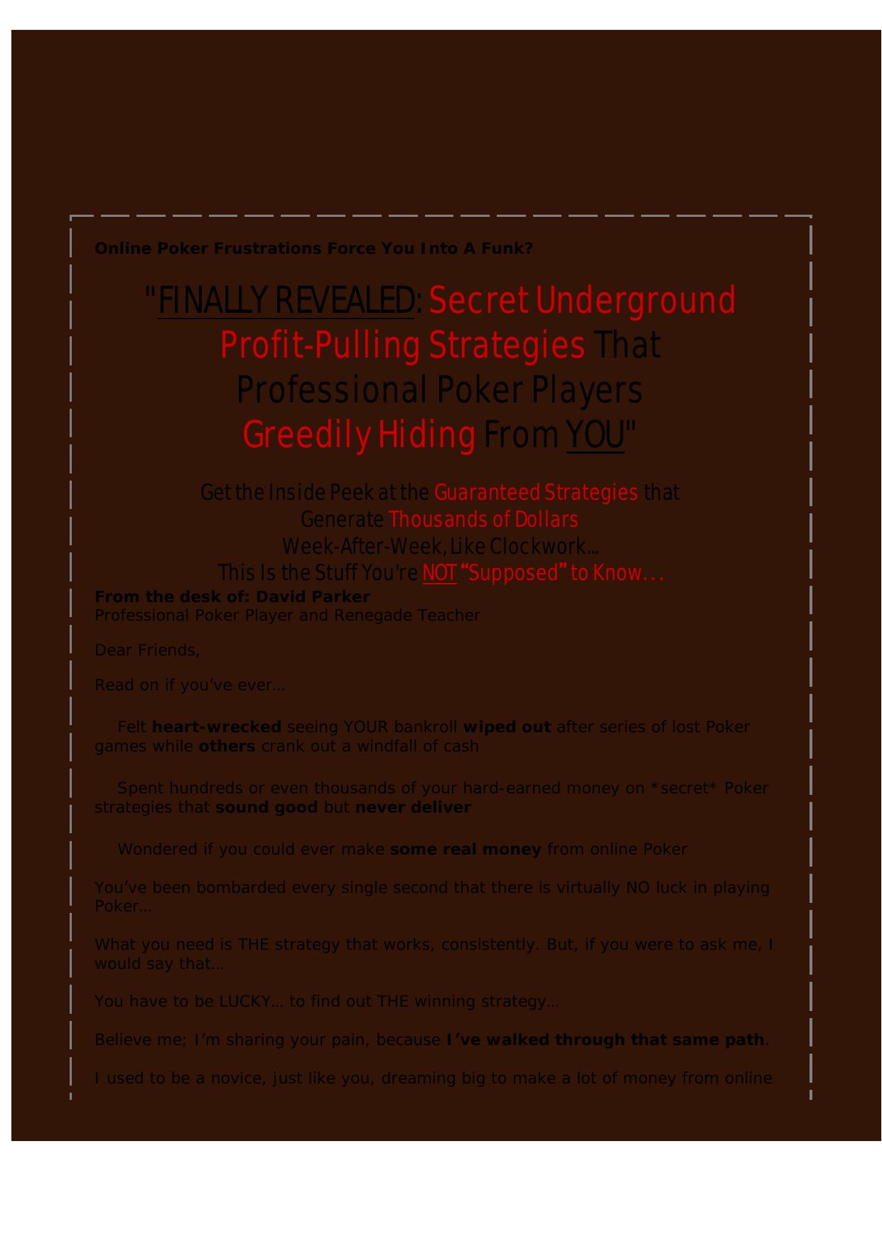 Cracking The Online Poker Code. by Best of Kuszter's Collection