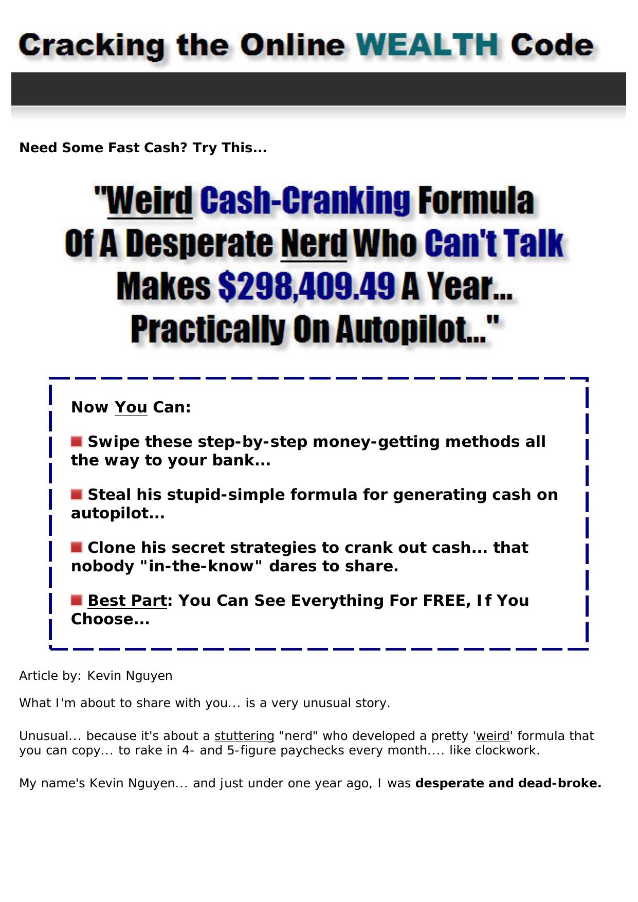Cracking The Online Wealth Code - -Weird- M A D N E S S - Red Hot! by Best of Kuszter's Collection