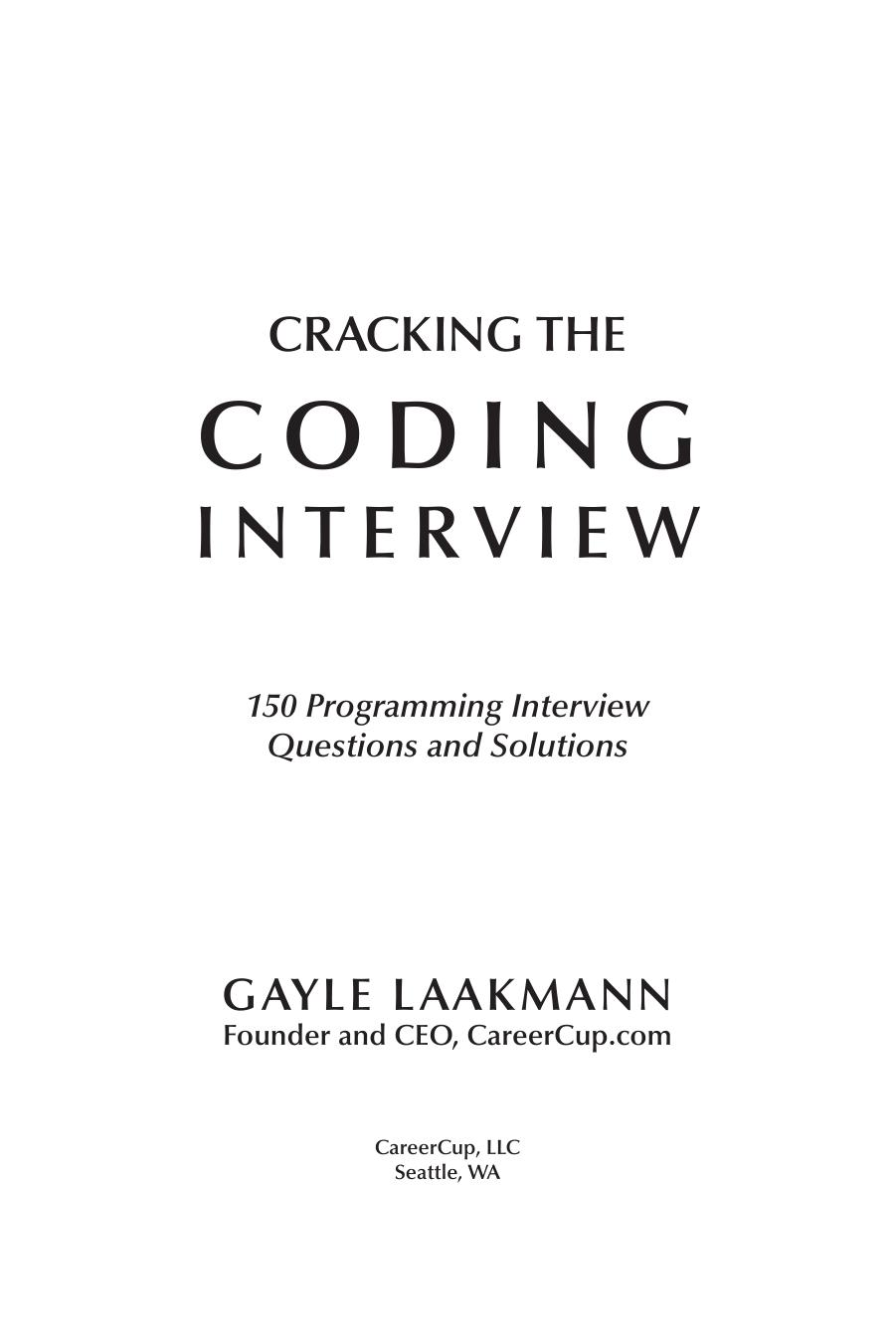 Cracking the Coding Interview by Gayle Laakmann
