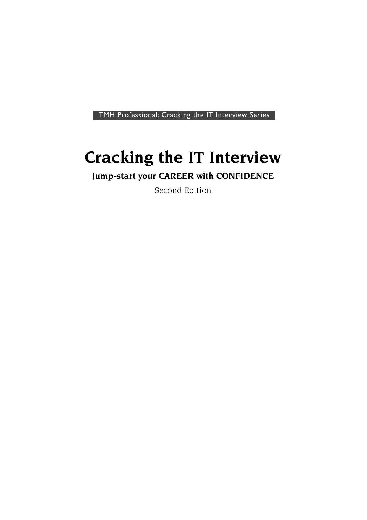 Cracking the IT Interview Jump-start your CAREER with CONFIDENCE by BALASUBRAMANIAM