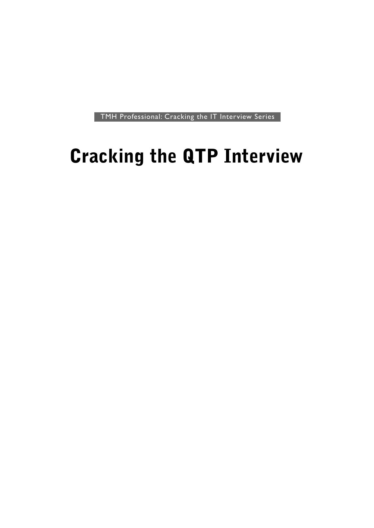 Cracking the QTP Interview by SIVA KOTI REDDY K