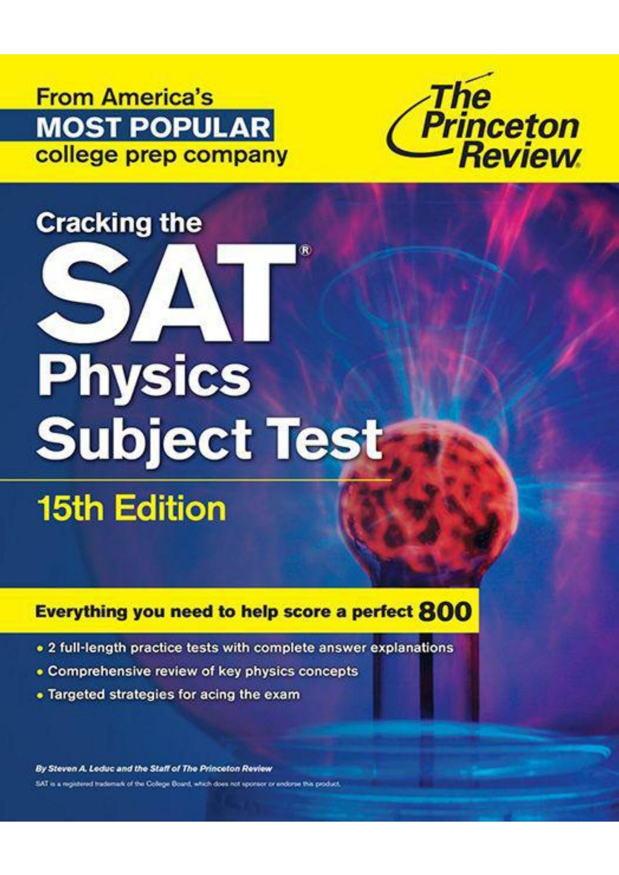 Cracking the SAT Physics Subject Test by Princeton Review