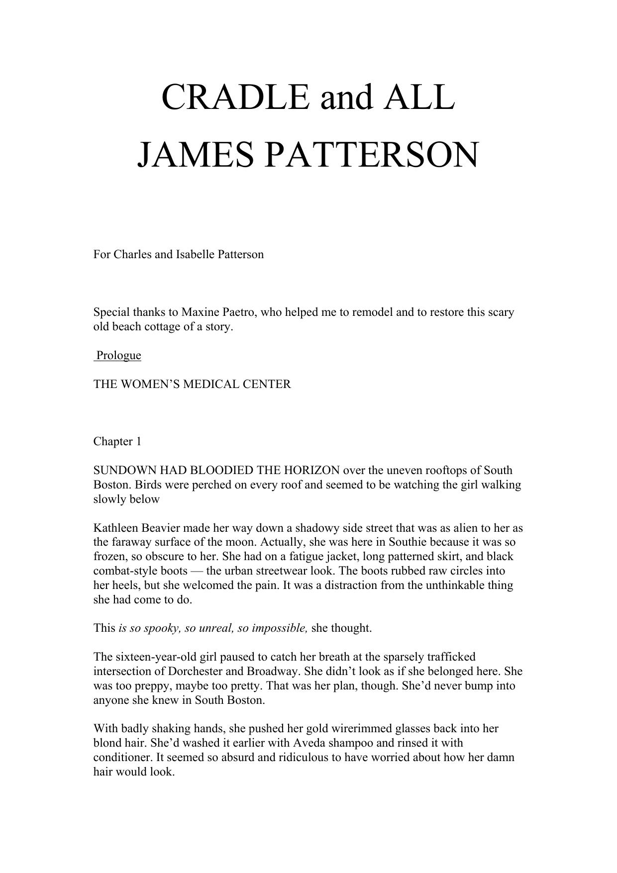 Cradle And All by James Patterson