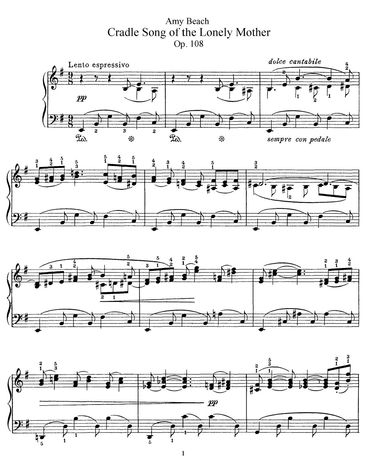 Cradle Song of the Lonely Mother, Op 108 by P D Verlag 2005