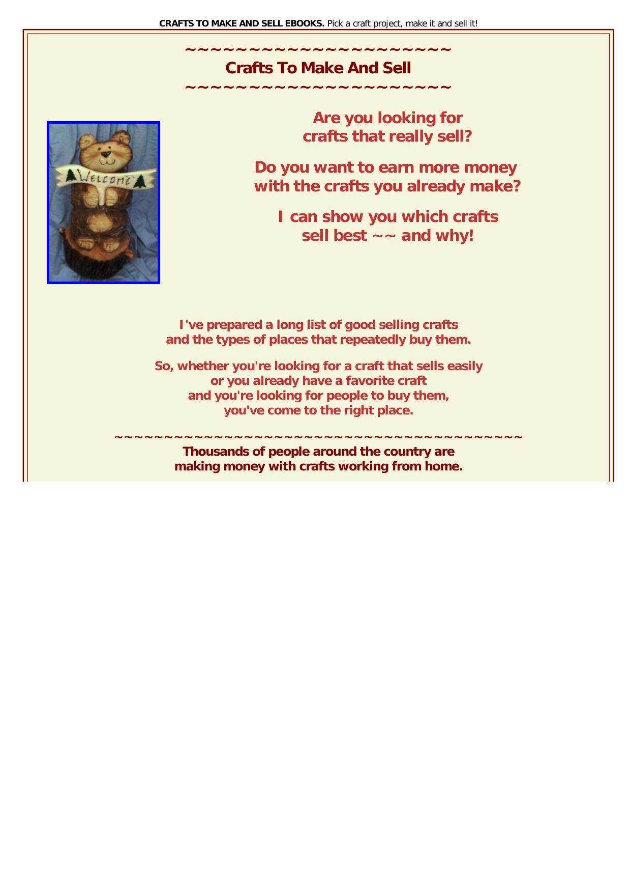 Crafts To Make And Sell. by Best of Kuszter's Collection