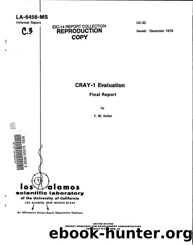 Cray-1 evaluation   final report  None by LANL Research Library LWW Project