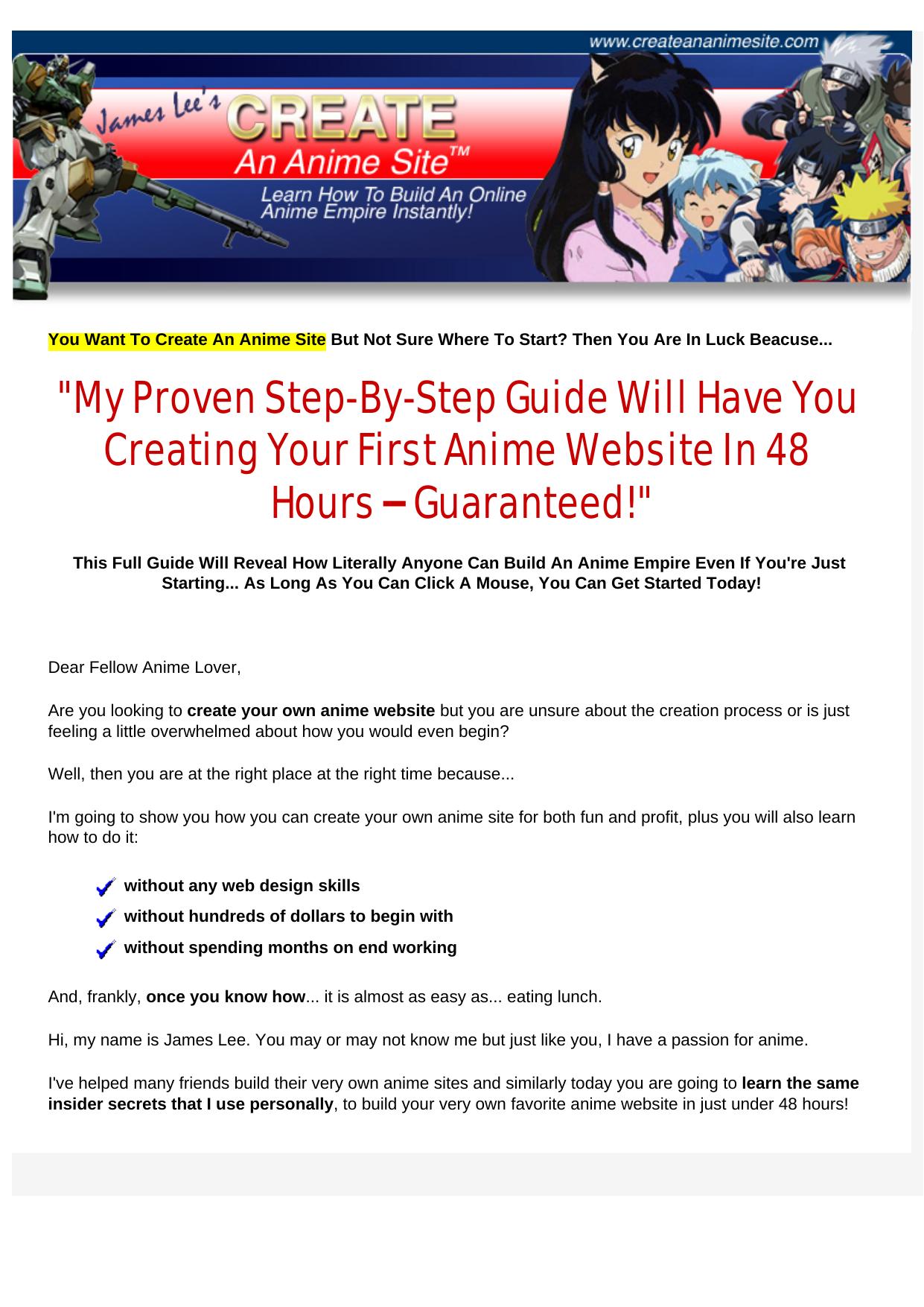 Create An Anime Site. by Best of Kuszter's Collection