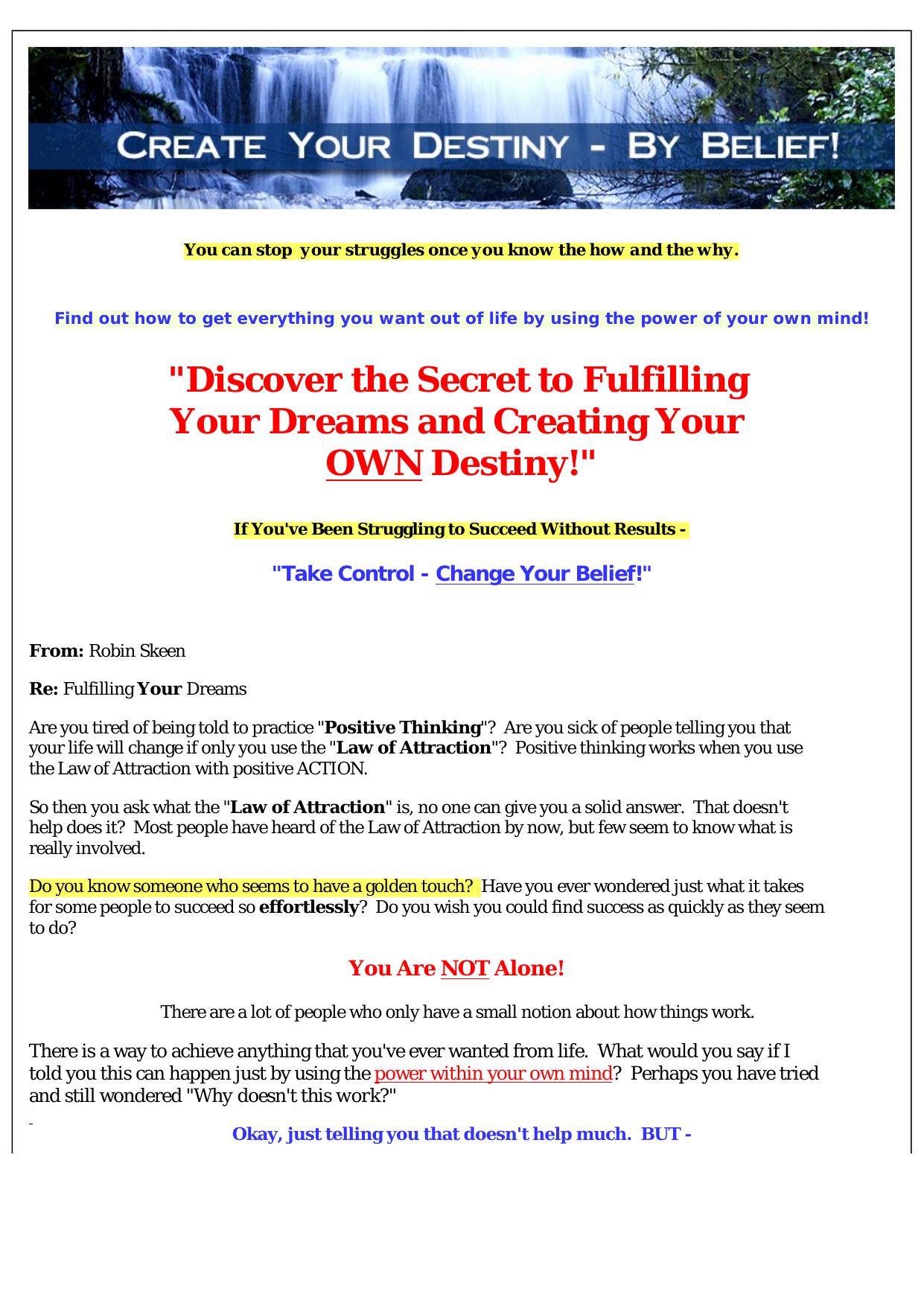 Create Your Destiny - By Belief! by Best of Kuszter's Collection