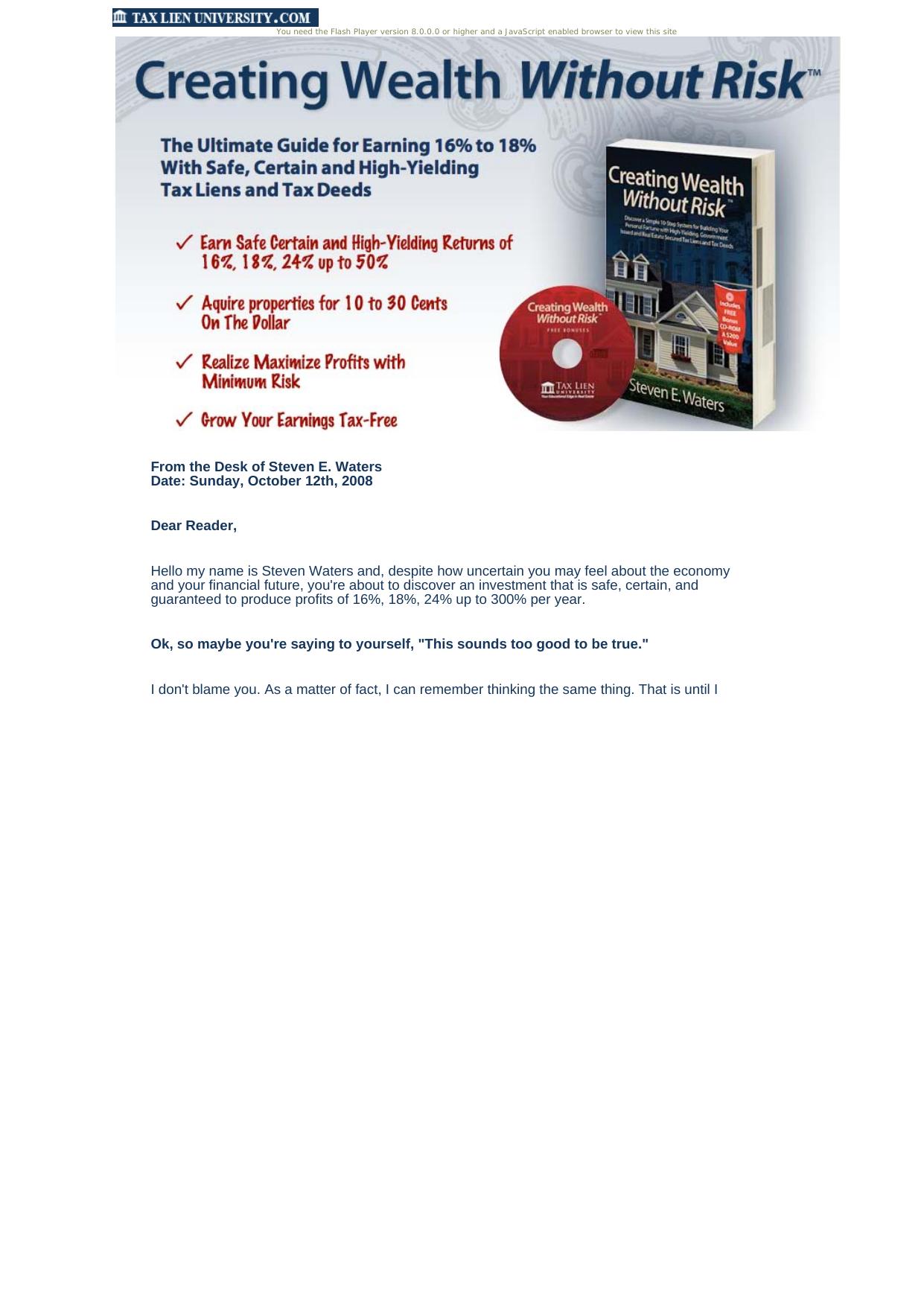 Creating Wealth Without Risk - Profit With Tax Lien Certificates. by Best of Kuszter's Collection