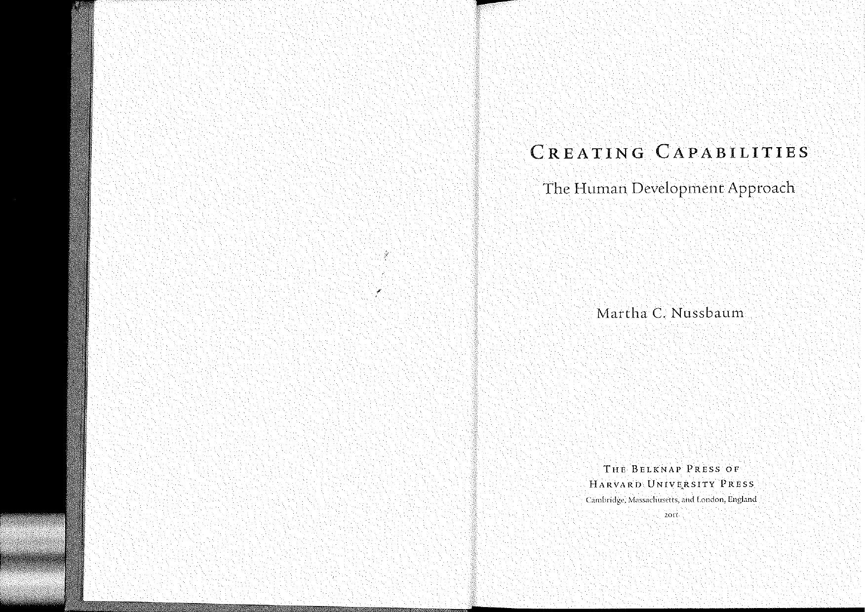 Creating capabilities the human development approach by Martha Craven Nussbaum by Unknown