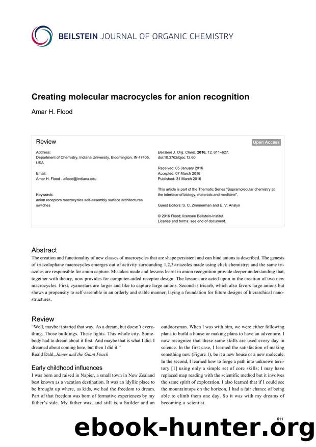 Creating molecular macrocycles for anion recognition by Amar H. Flood