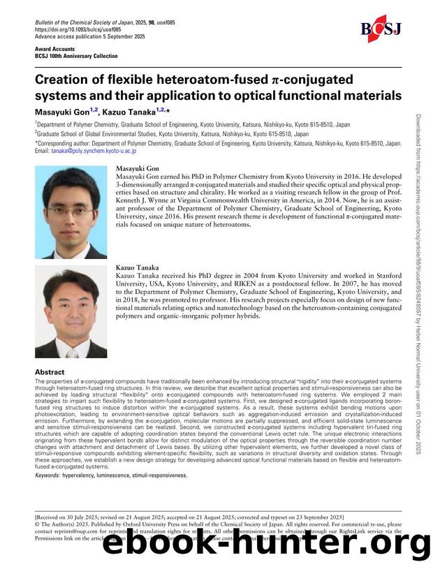 Creation of flexible heteroatom-fused Ï-conjugated systems and their application to optical functional materials by Masayuki Gon & Kazuo Tanaka