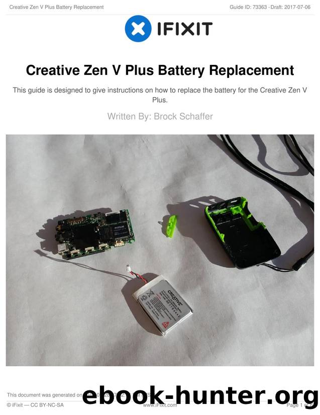Creative Zen V Plus Battery Replacement by Unknown