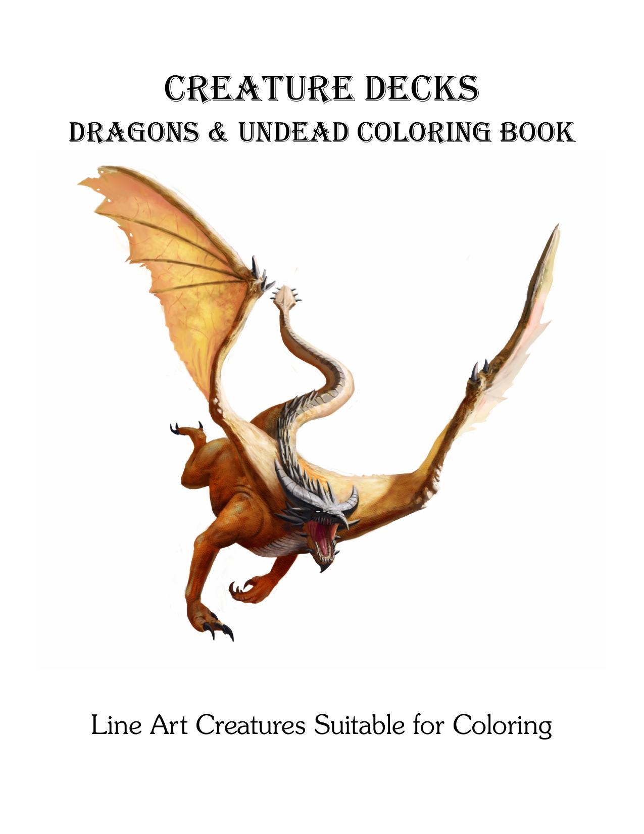 Creature Decks by Dragons & Undead Coloring Book