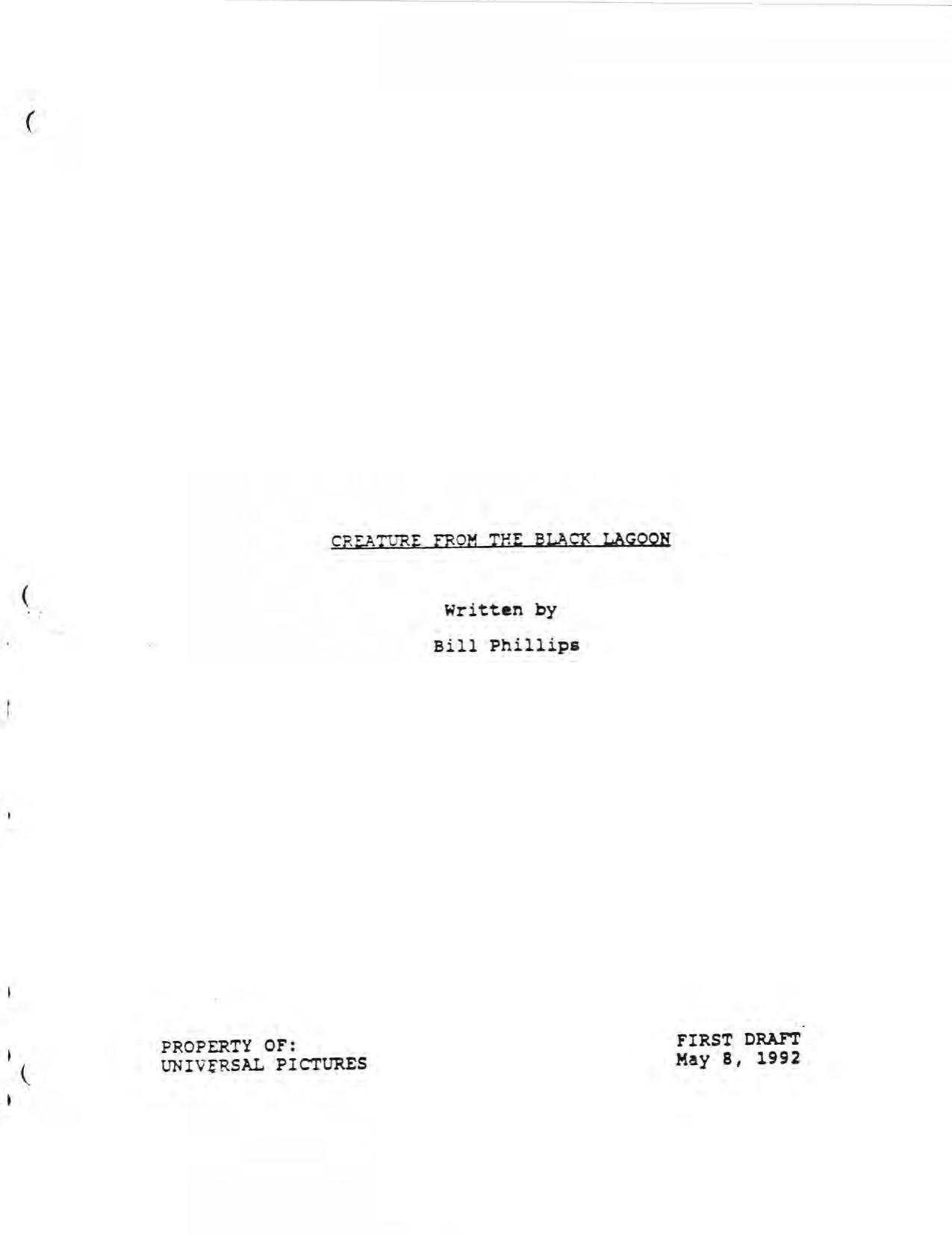 Creature From the Black Lagoon [1992.05.08] [1st] [Unprod.] [Scan] by Unknown