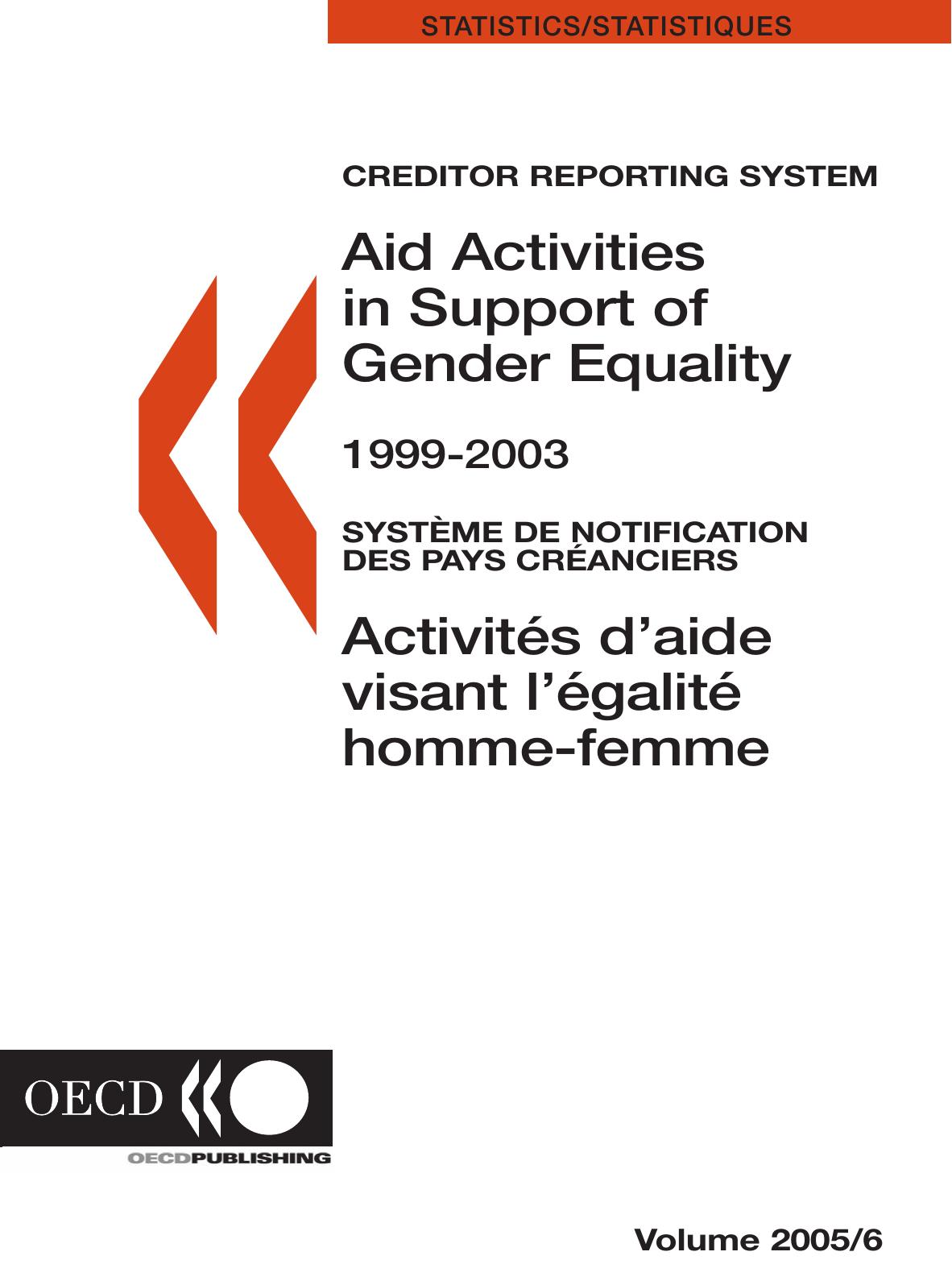 Creditor Reporting System on Aid Activities: Aid Activities in Support of Gender Equality 1999-2003- Volume 2005 Issue 6 by OECD. Published by