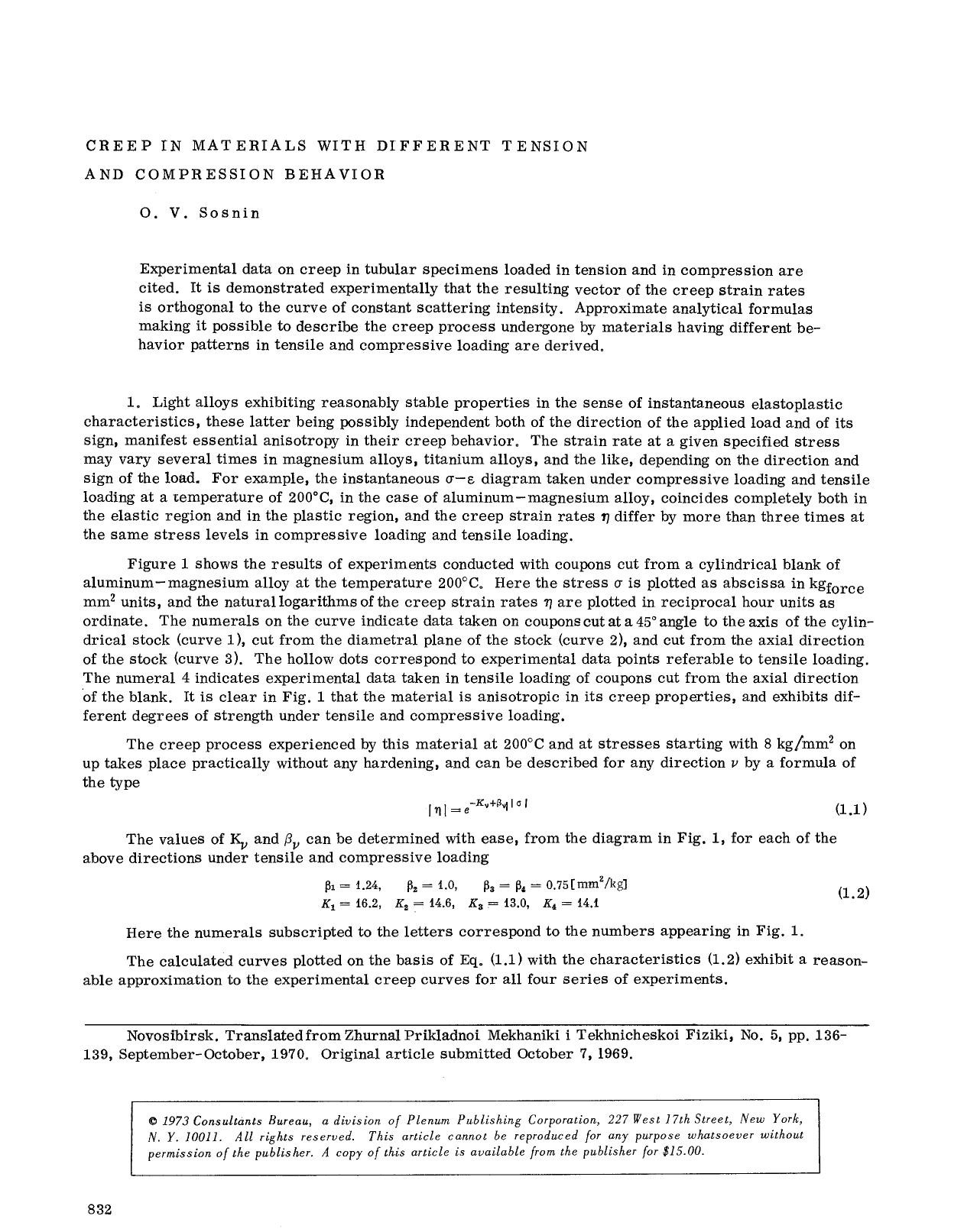 Creep in materials with different tension and compression behavior by Unknown