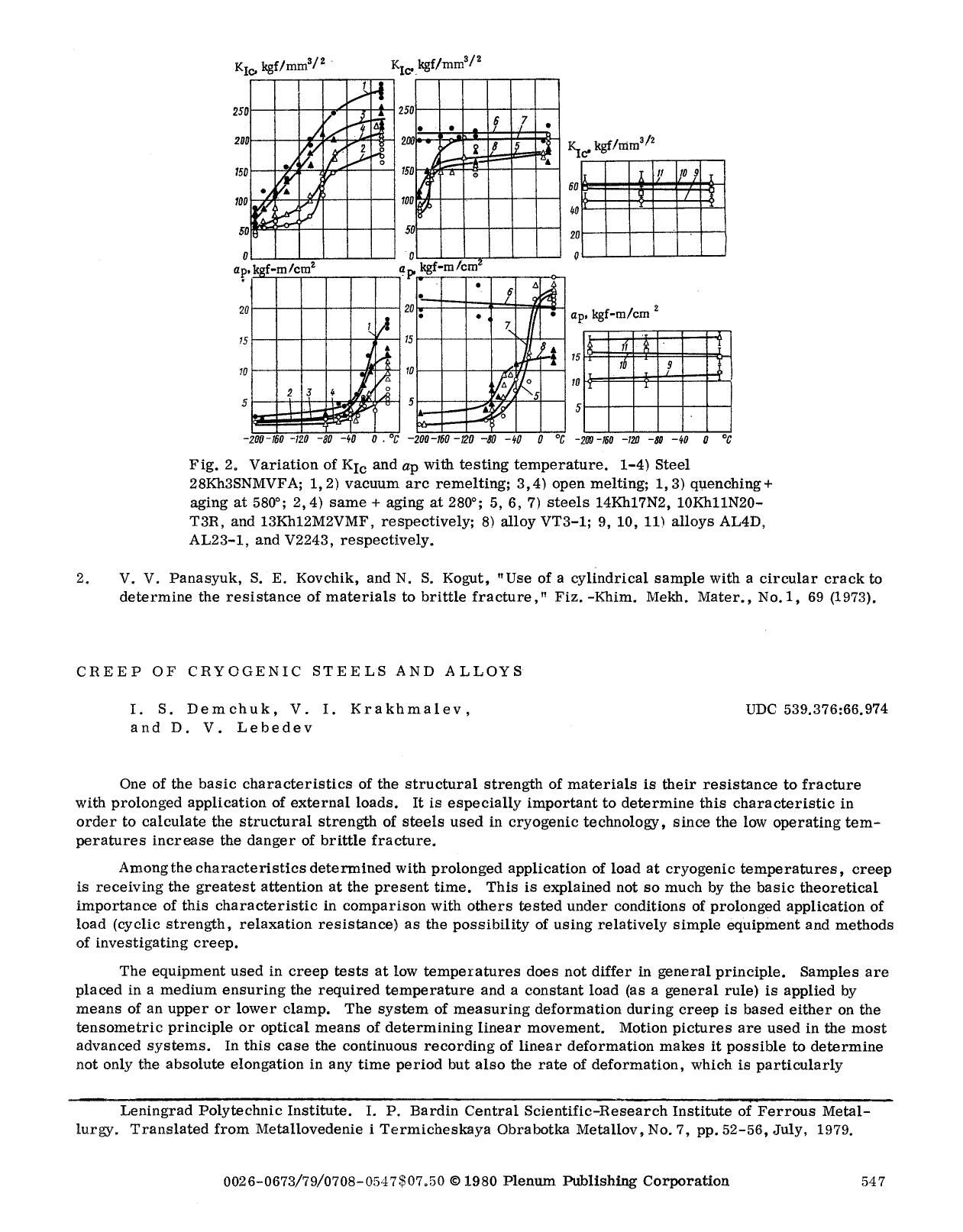 Creep of cryogenic steels and alloys by Unknown