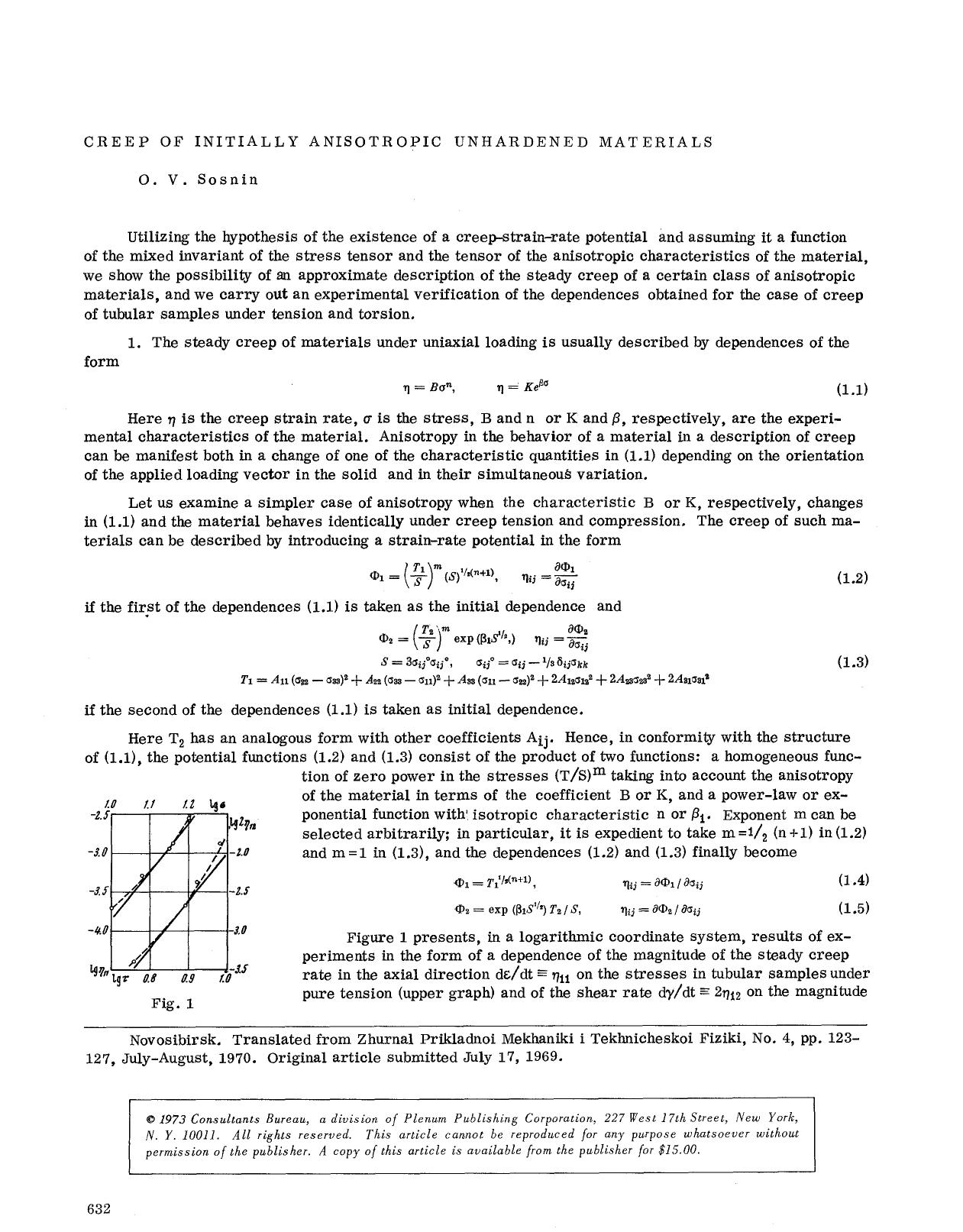 Creep of initially anisotropic unhardened materials by Unknown