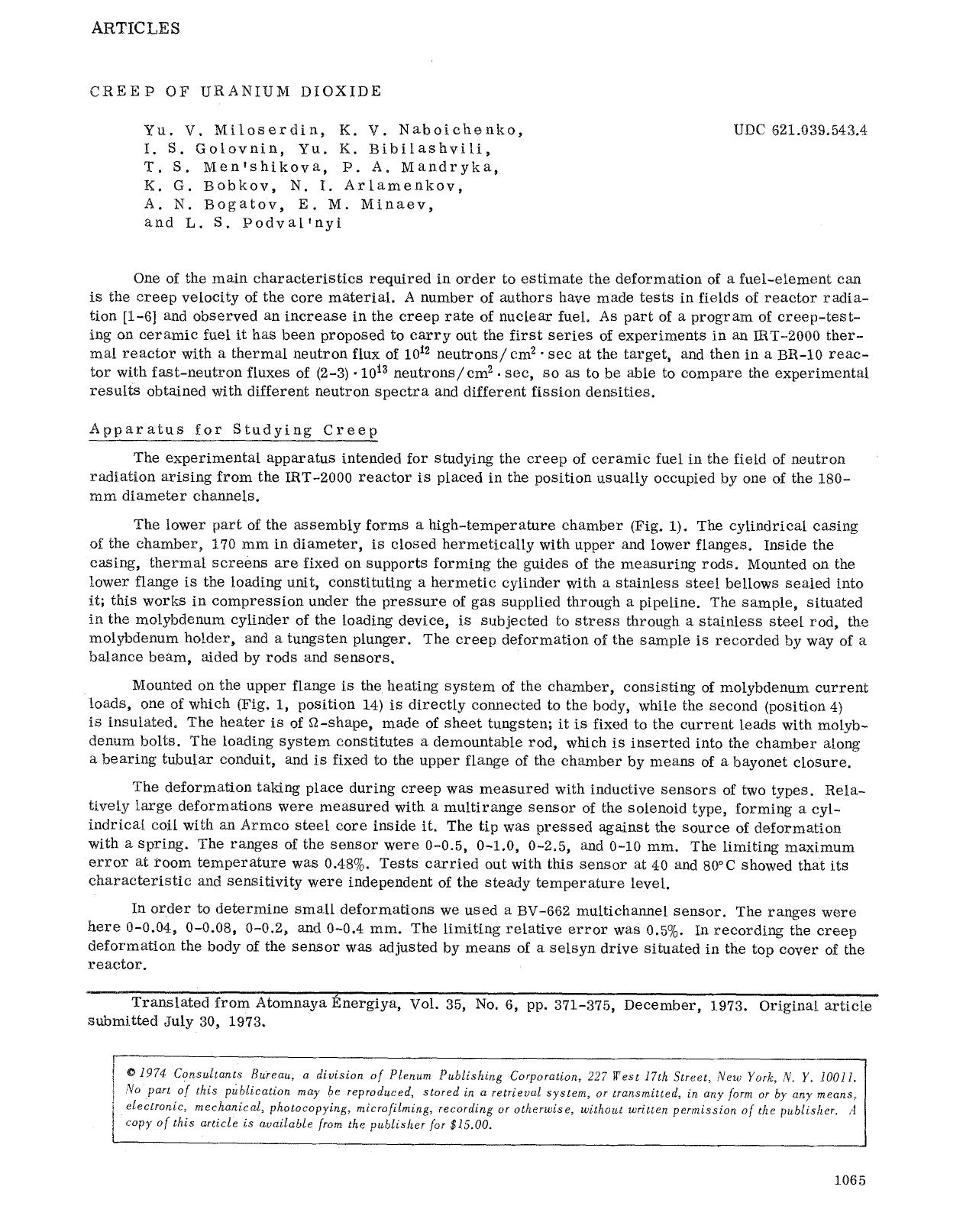 Creep of uranium dioxide by Unknown