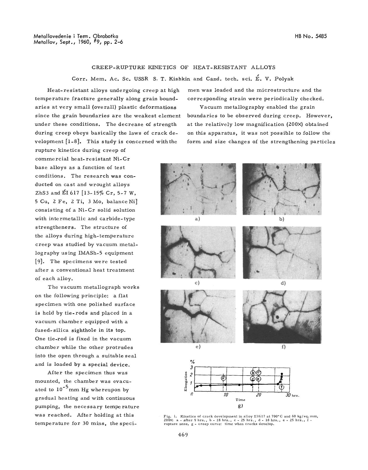 Creep-rupture kinetics of heat-resistant alloys by Unknown