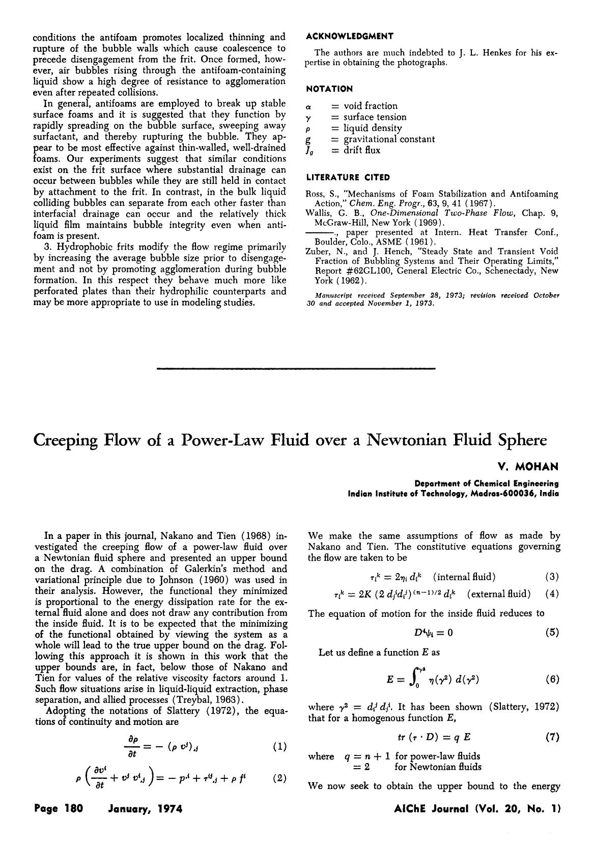 Creeping flow of a power-law fluid over a newtonian fluid sphere by Unknown