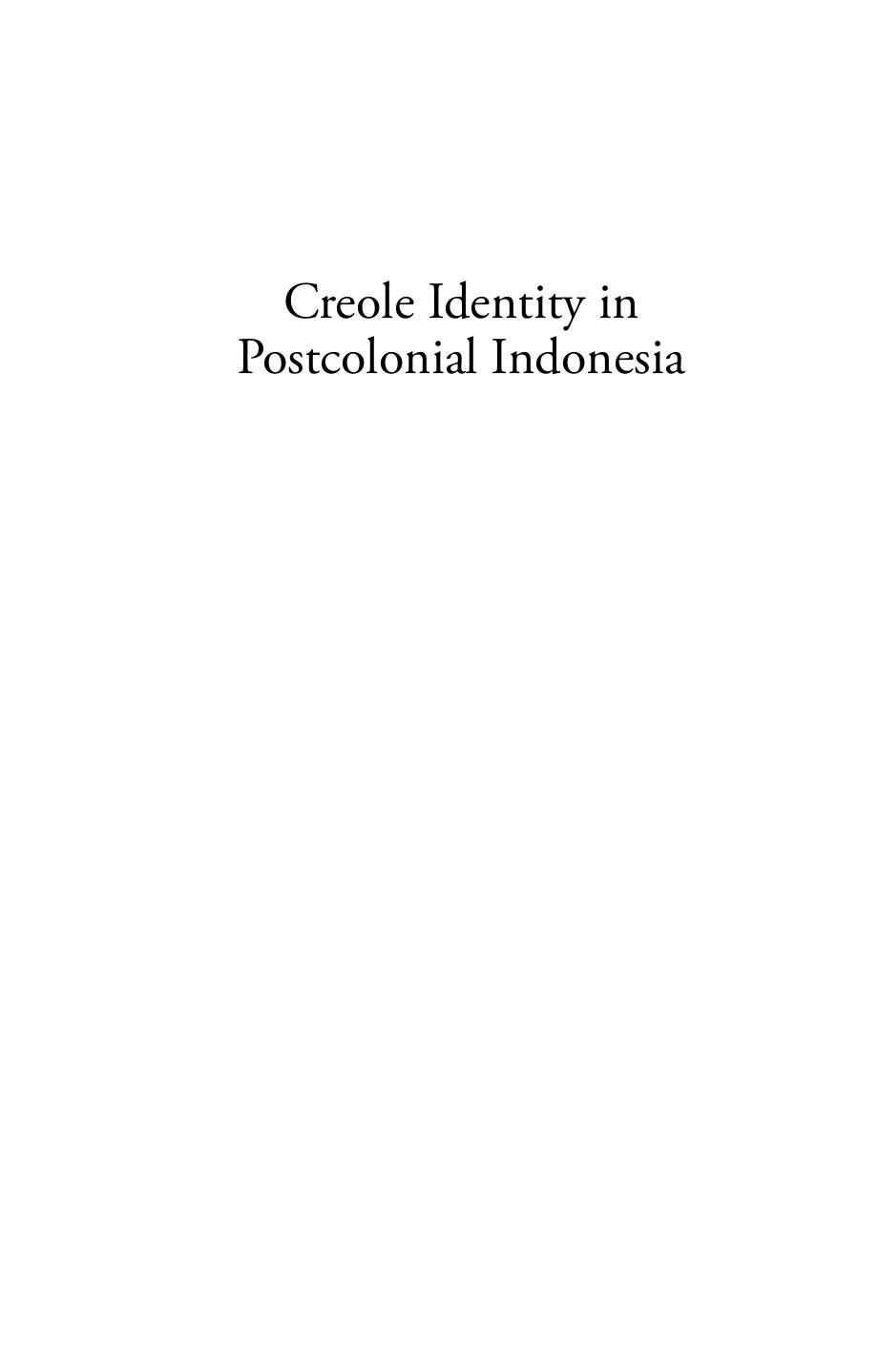 Creole Identity in Postcolonial Indonesia by Jacqueline Knörr