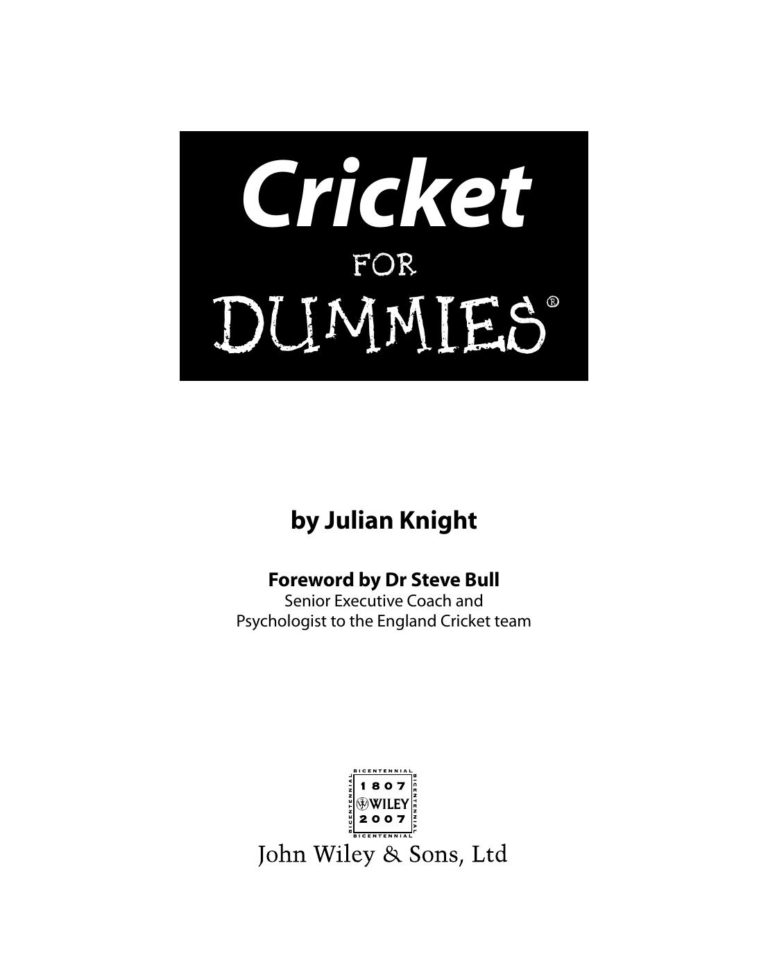 Cricket For Dummies [Repost] by Julian Knight