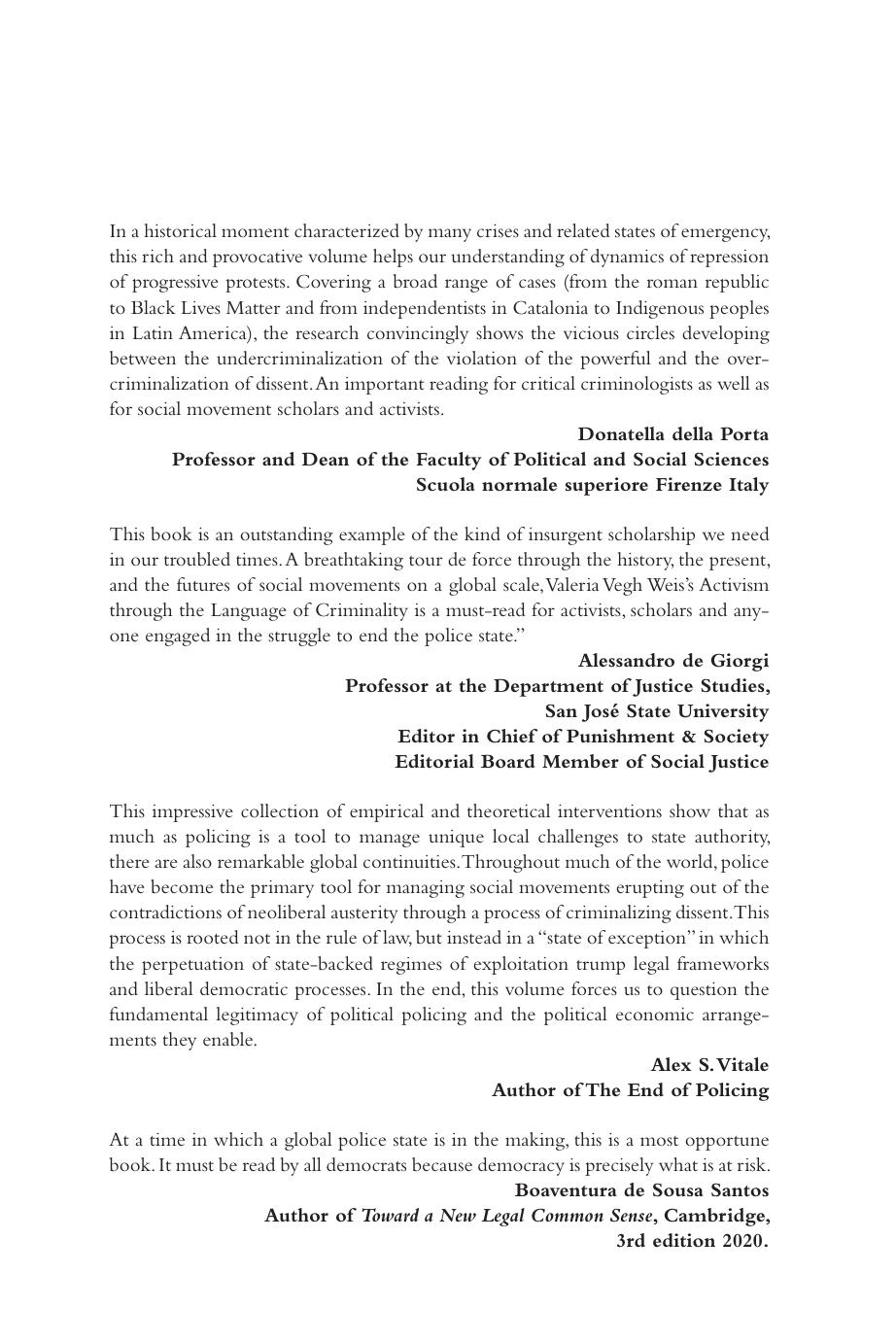 Criminalization of Activism by Vegh Weis Valeria