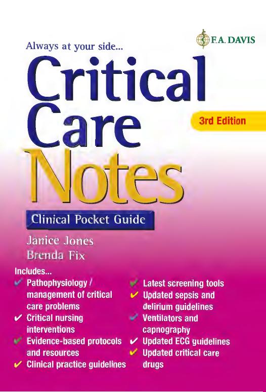 Critical Care Notes, 3e: Clinical Pocket Guide by JoyceTu