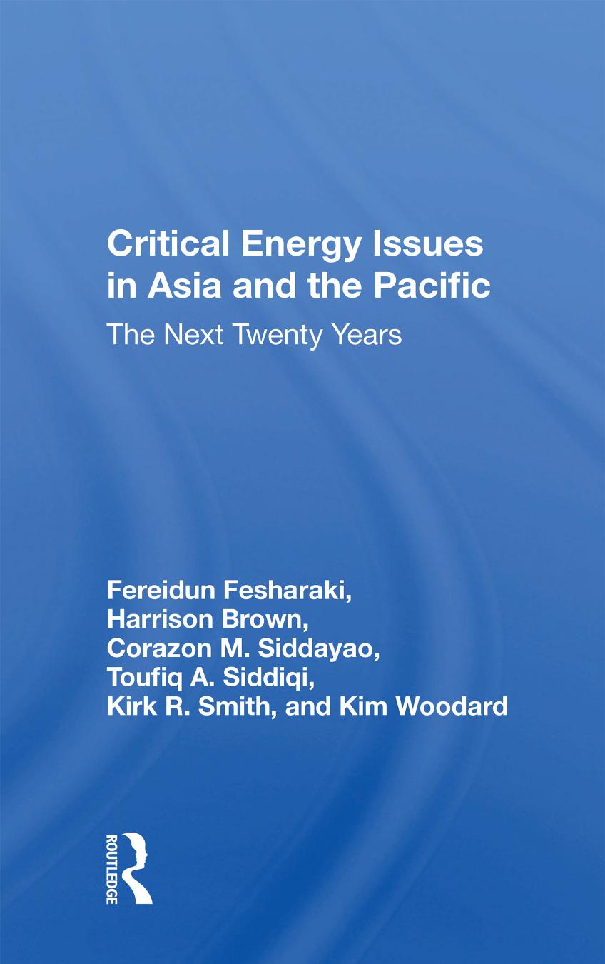 Critical Energy Issues In Asia And The Pacific: The Next Twenty Years by Toufiq A. Siddiqi