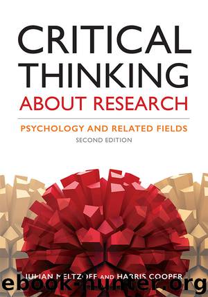Critical Thinking About Research by Harris M. Cooper Julian Meltzoff & Julian Meltzoff